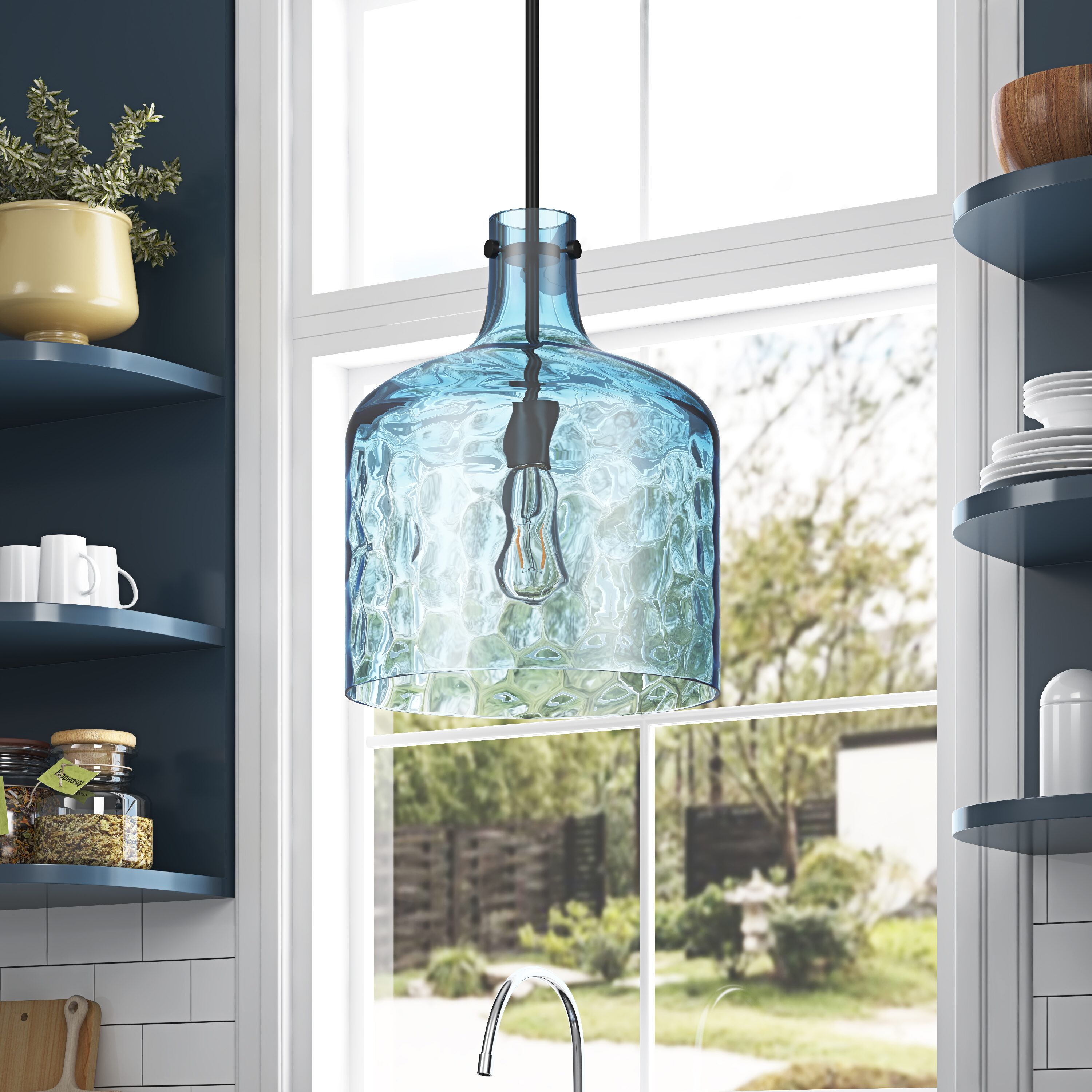 Art glass deals pendant lights