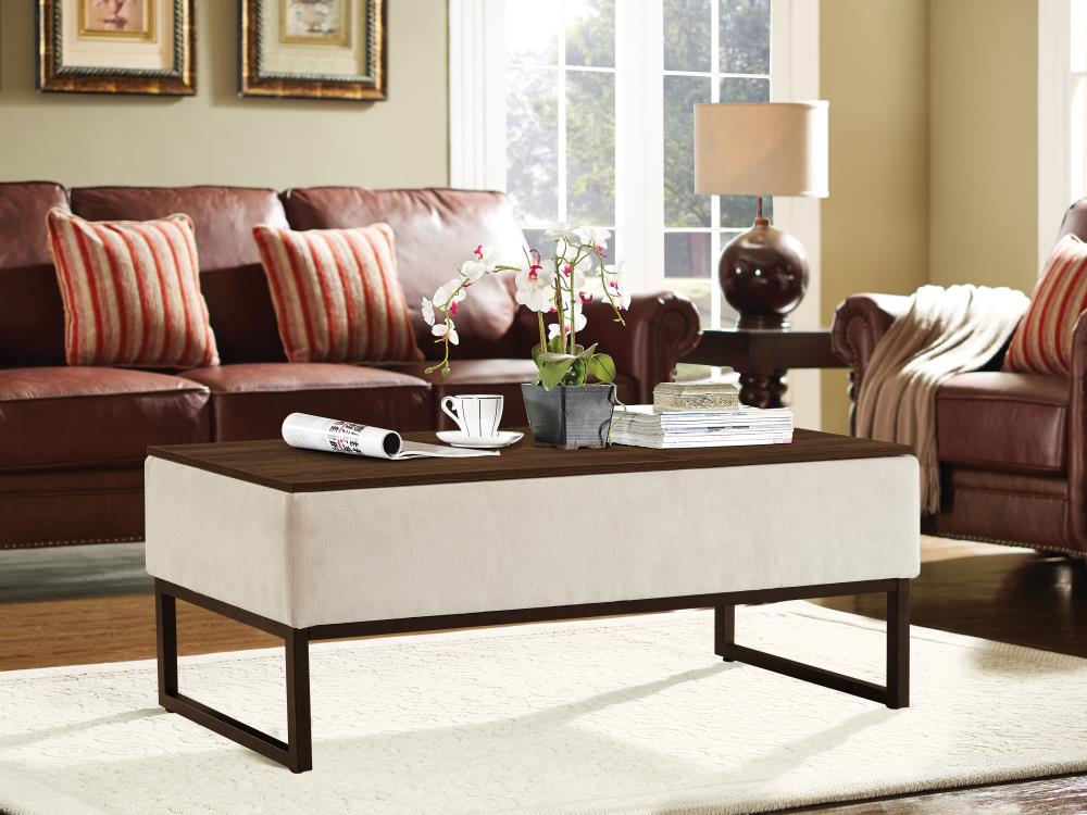 Lifestyle Solutions LSSI427BEG Java Wood Casual Coffee Table with Storage