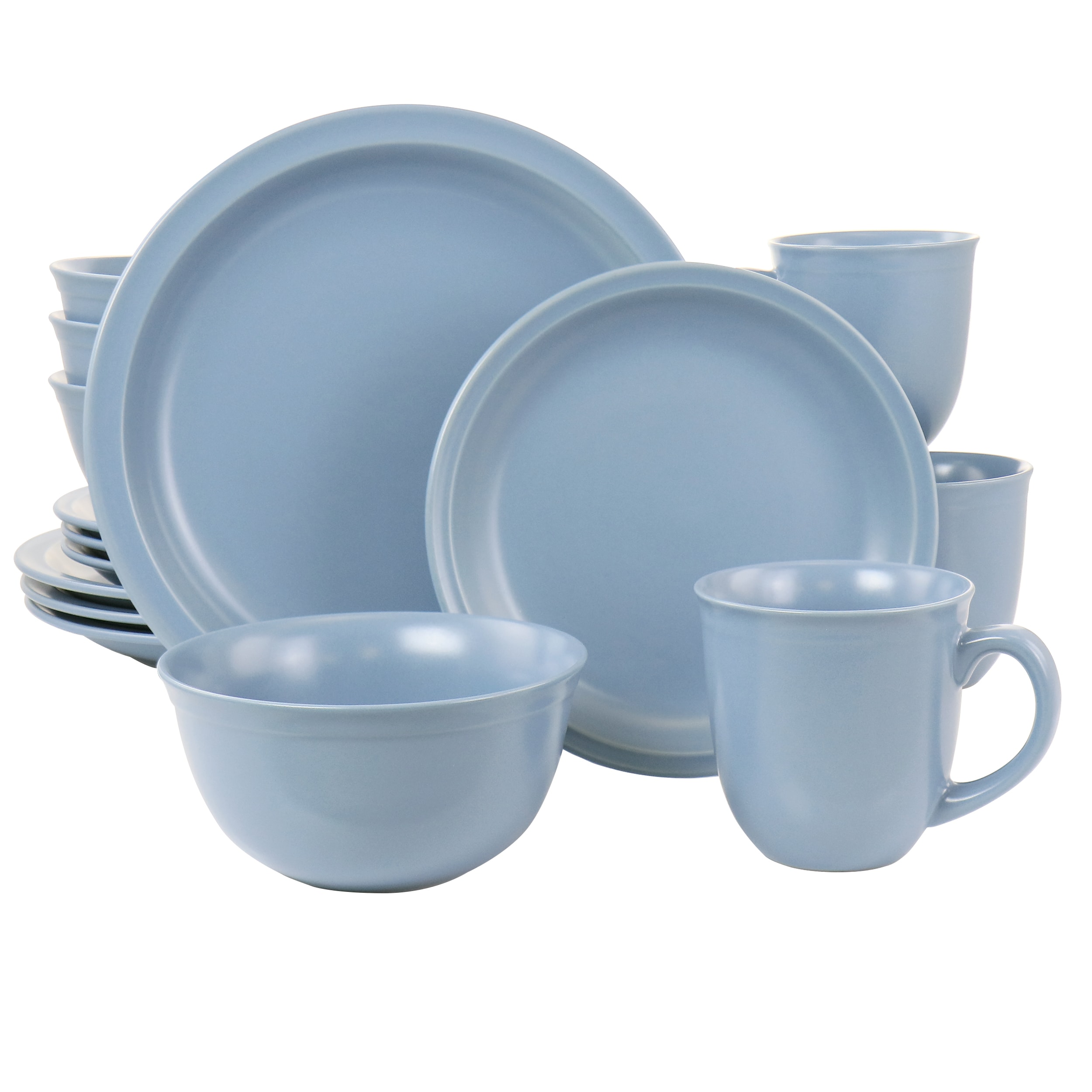 Gibson Home  16 Piece Siam Stoneware Dinnerware Set in Blue