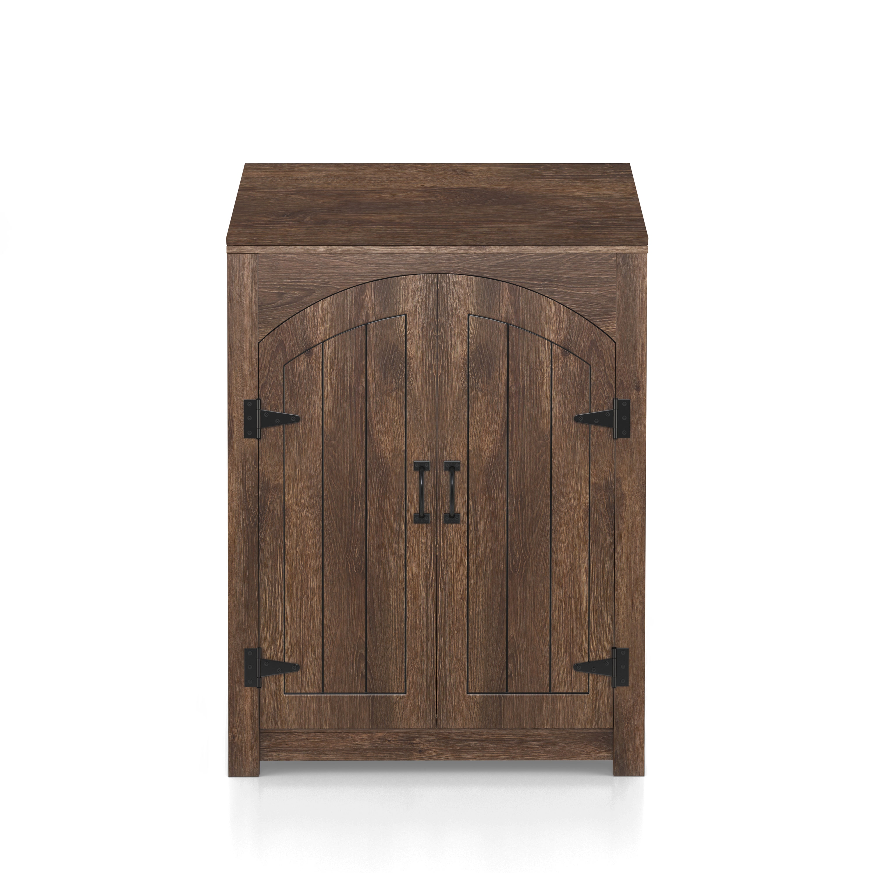 Furniture of America HFW-2161C21 47.2-in H 6 Tier 10 pair Distressed Walnut Composite Shoe cabinet