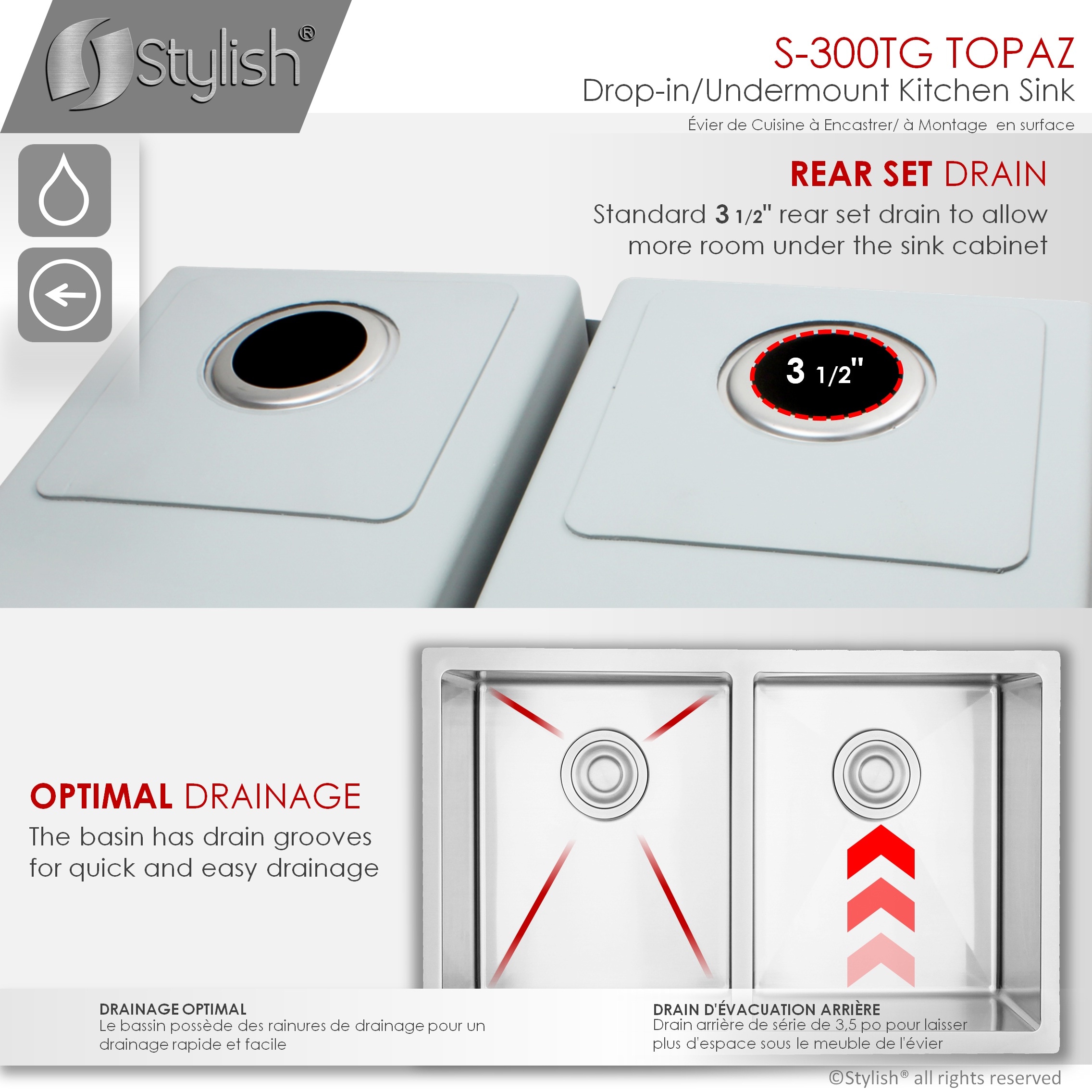 Stylish S-300TG1 Kitchen-Sinks - View #6