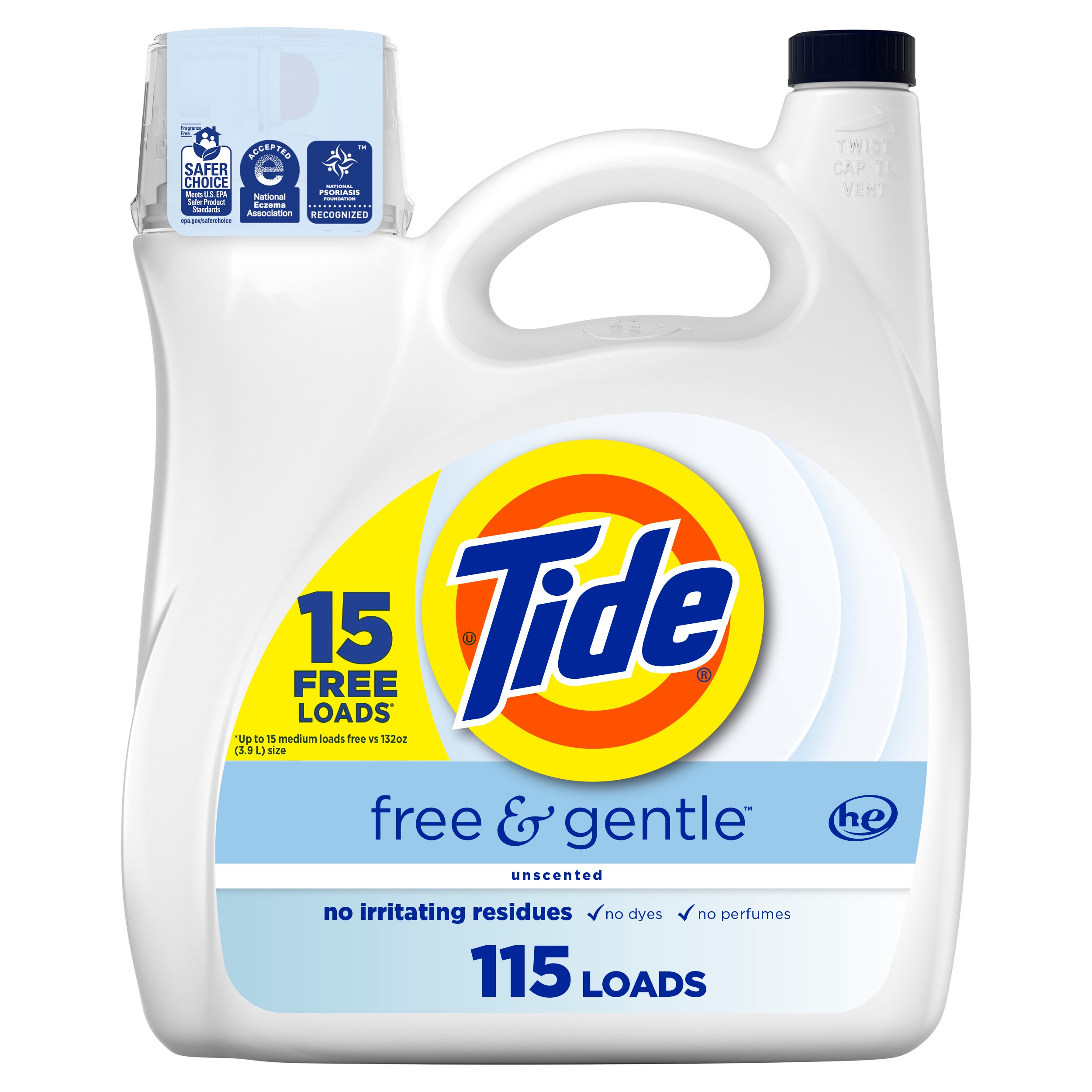 Tide 3077212140 Free and Gentle HE Laundry Detergent ( 132 -fl oz )