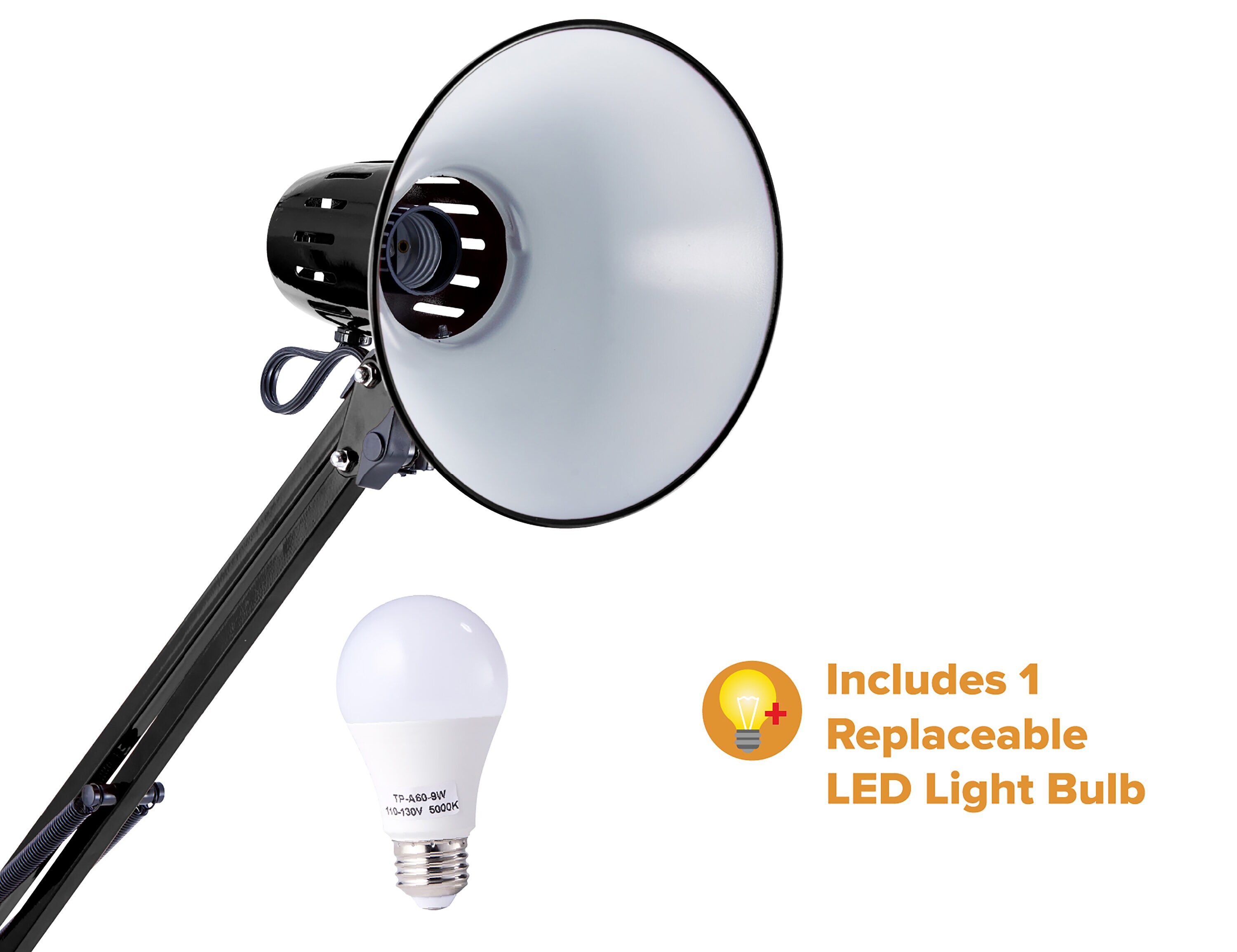 65" Black Metal Adjustable LED Floor Lamp