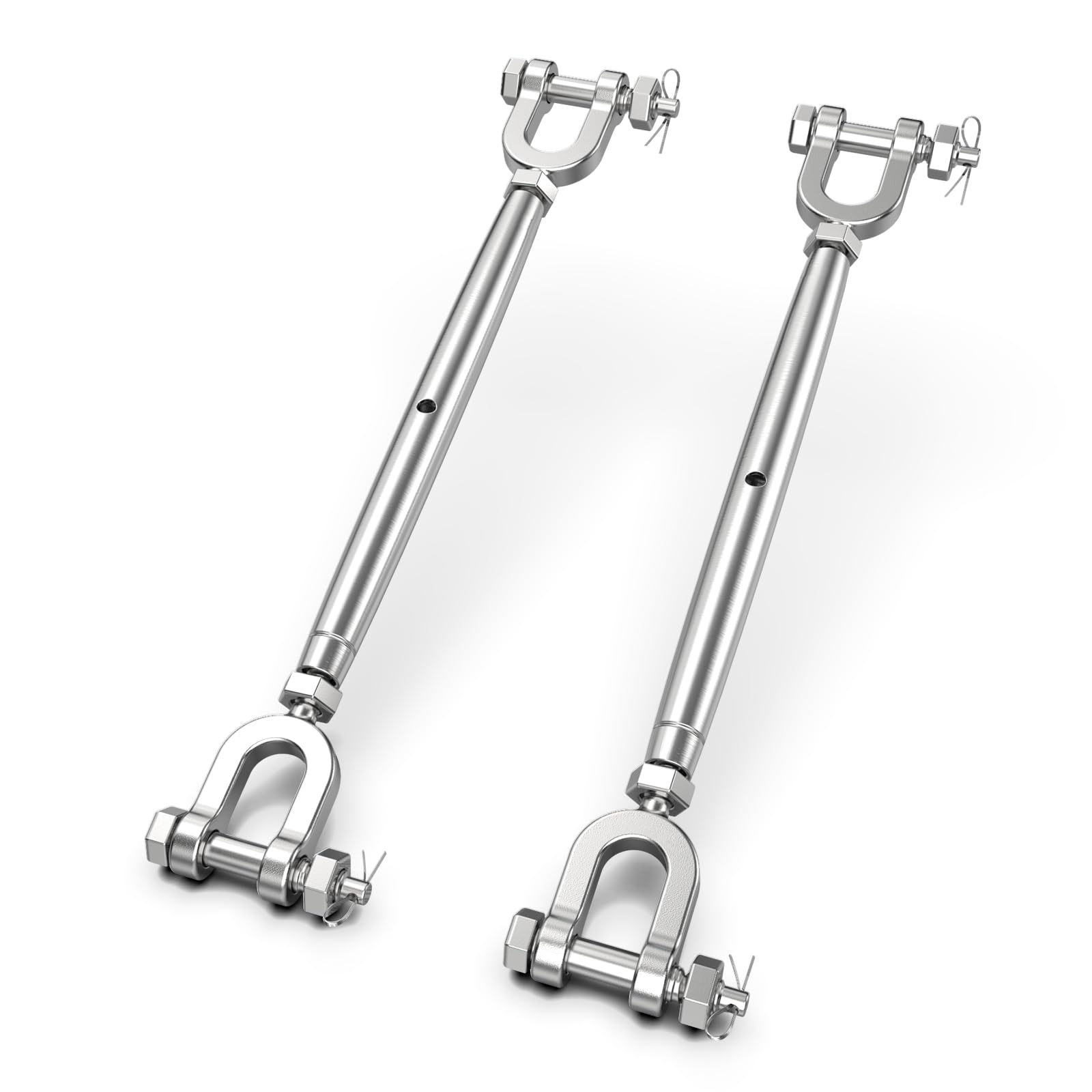 Vrbgify  Turnbuckle 2 Pack 5/16 in M8 Stainless Steel Wire Cable Tensioner Closed Body Design Heavy Duty 2100 Pounds Load Limit