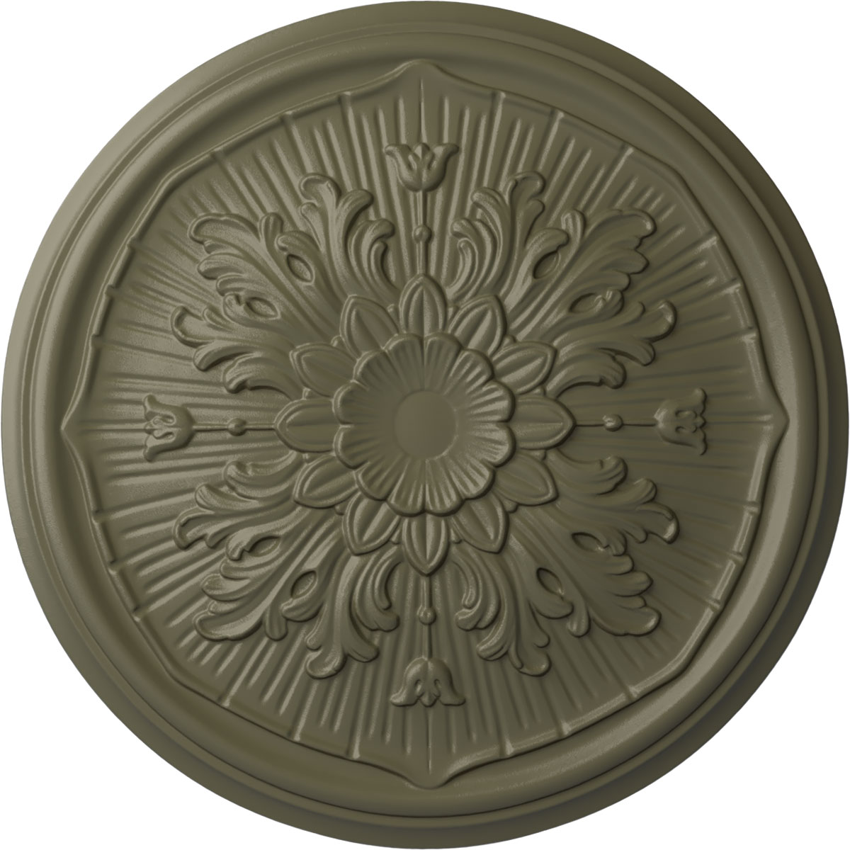 Ekena Millwork CM16LUSSF Luton 15.75-in W x 15.75-in L Painted Spartan Stone Polyurethane Whole Ceiling Medallion
