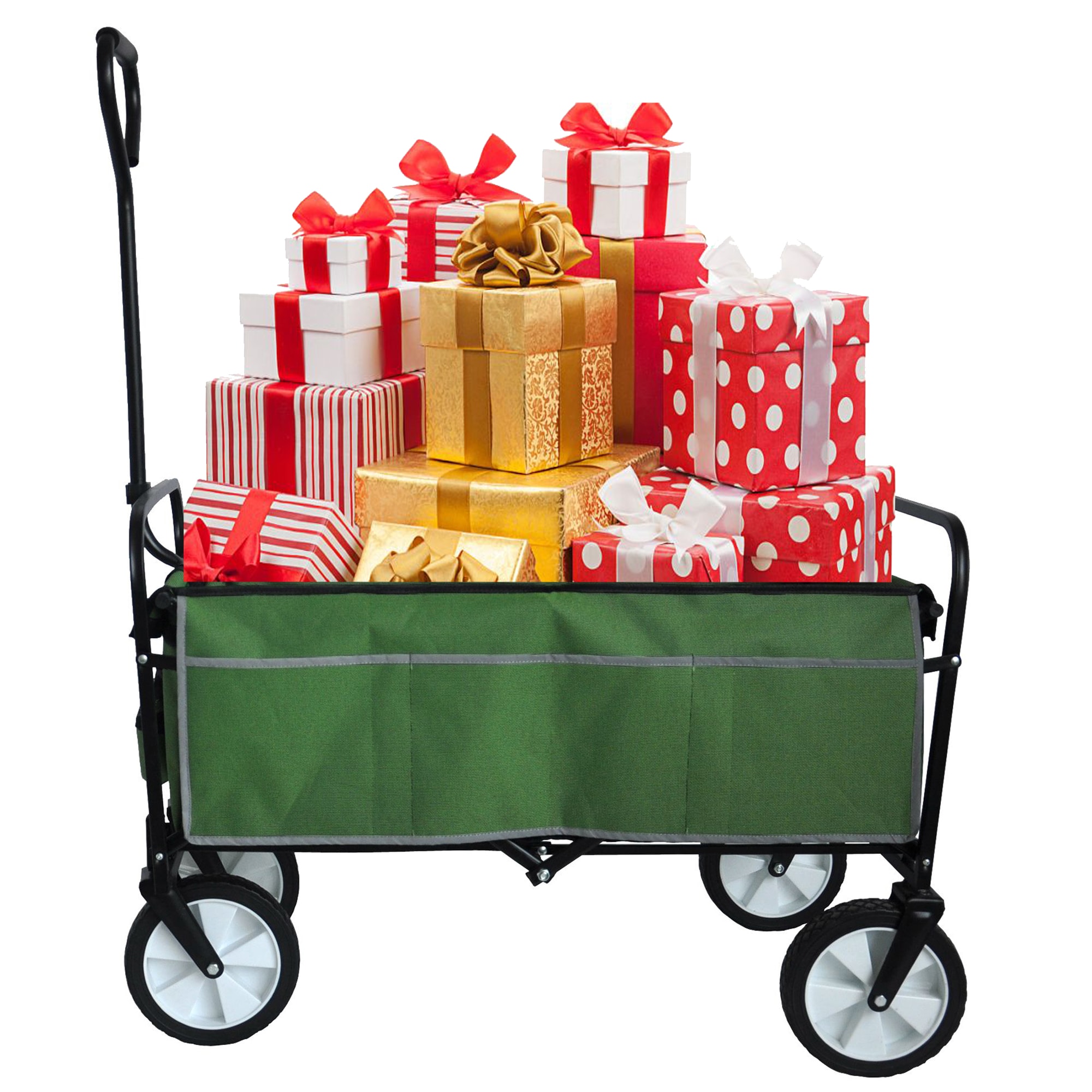 Mondawe MA-QD33518-RD 3-cu ft Steel Folding Yard Cart