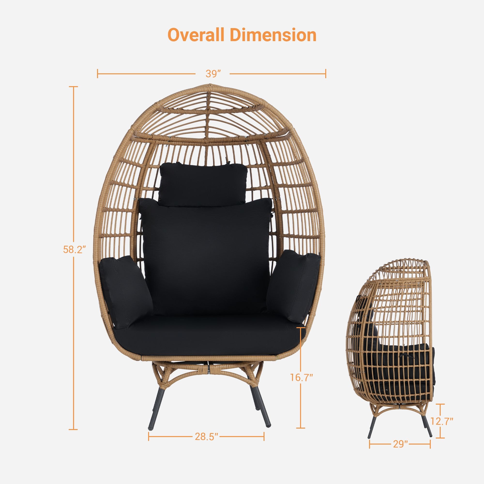 SANSTAR L-RJDC66BK-AD Patio-Conversation-Sets - View #2
