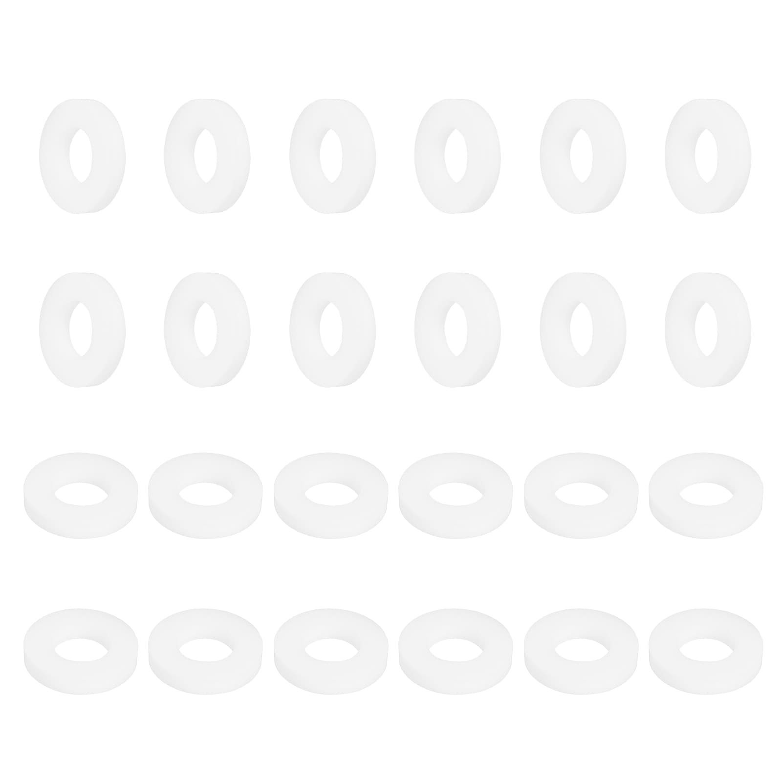 Unique Bargains PTFE Flat Washers 24Pack 12mm OD 6mm ID 2mm Thick Sealing Spacer Gasket Ring for Faucet Pipe Hose Bolt Machinery White
