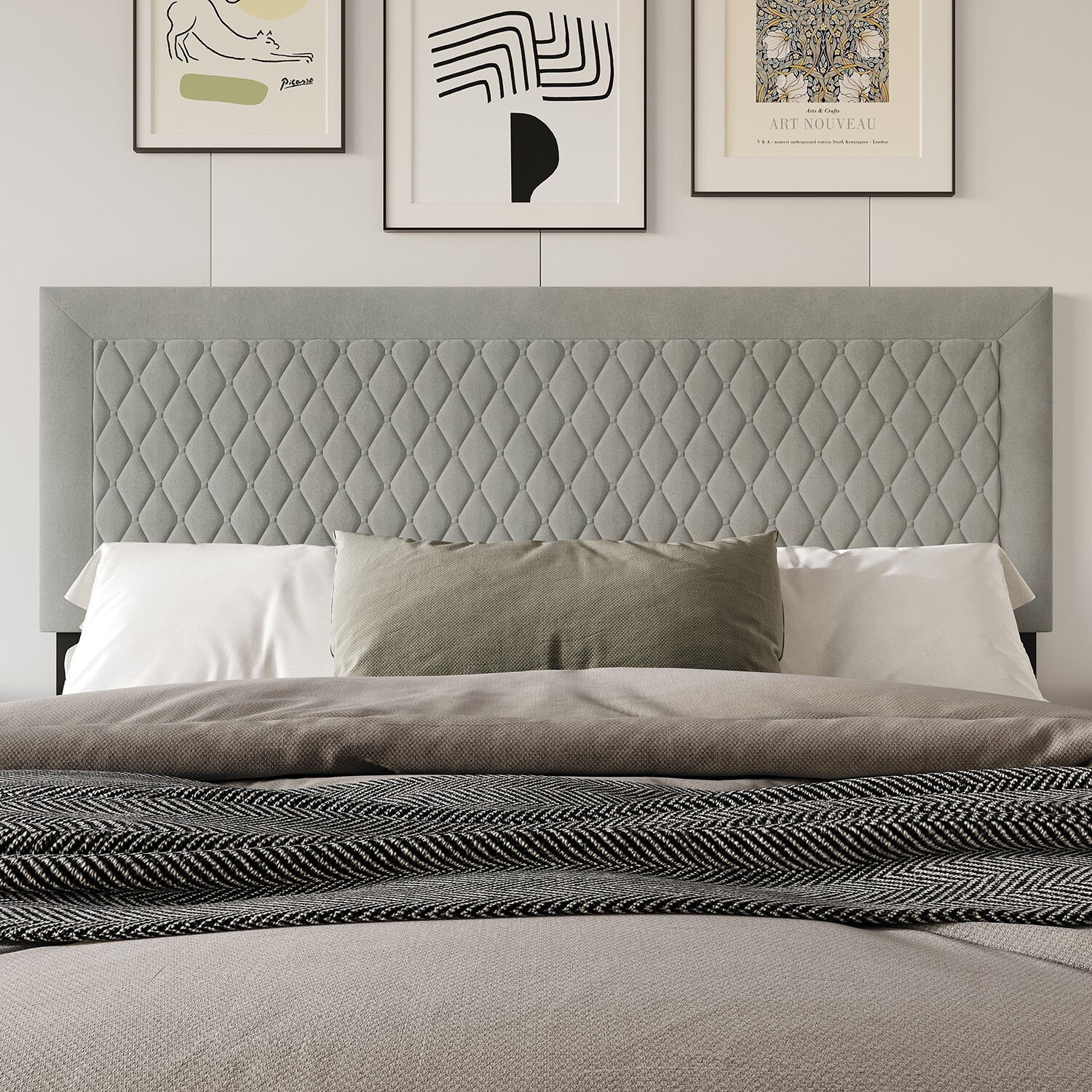 ChaletPosh C8540QUHB-GY-VV Upholstered-Headboards - View #2