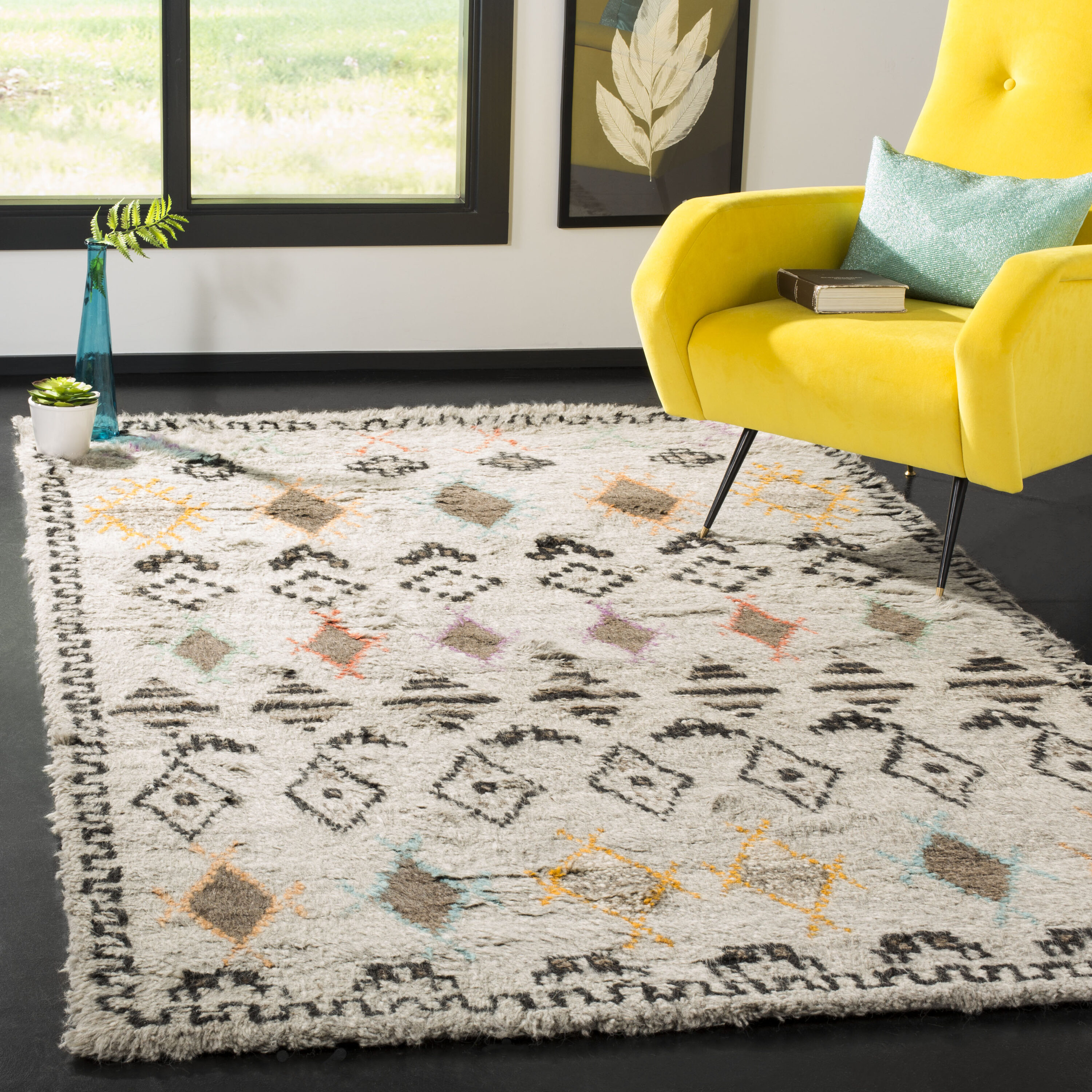  Kenya Natural/Multi Bohemian 5Ft x 8Ft Medium Rectangle Rug