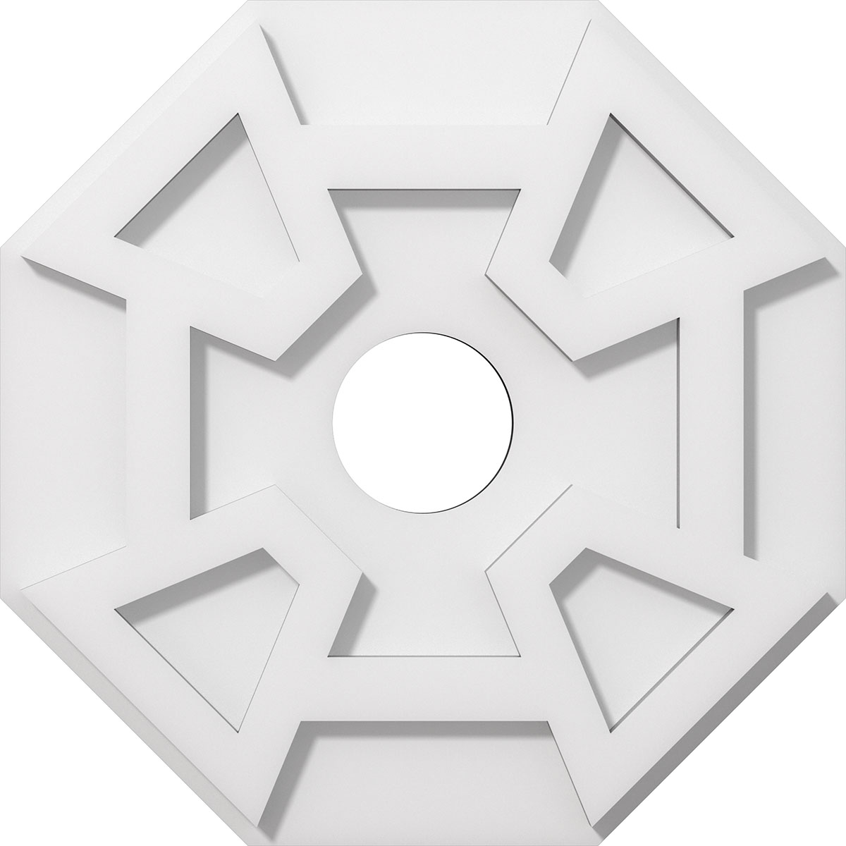 Ekena Millwork CMP14LG-03000 Logan 14-in W x 14-in L Contemporary White PVC Whole Ceiling Medallion