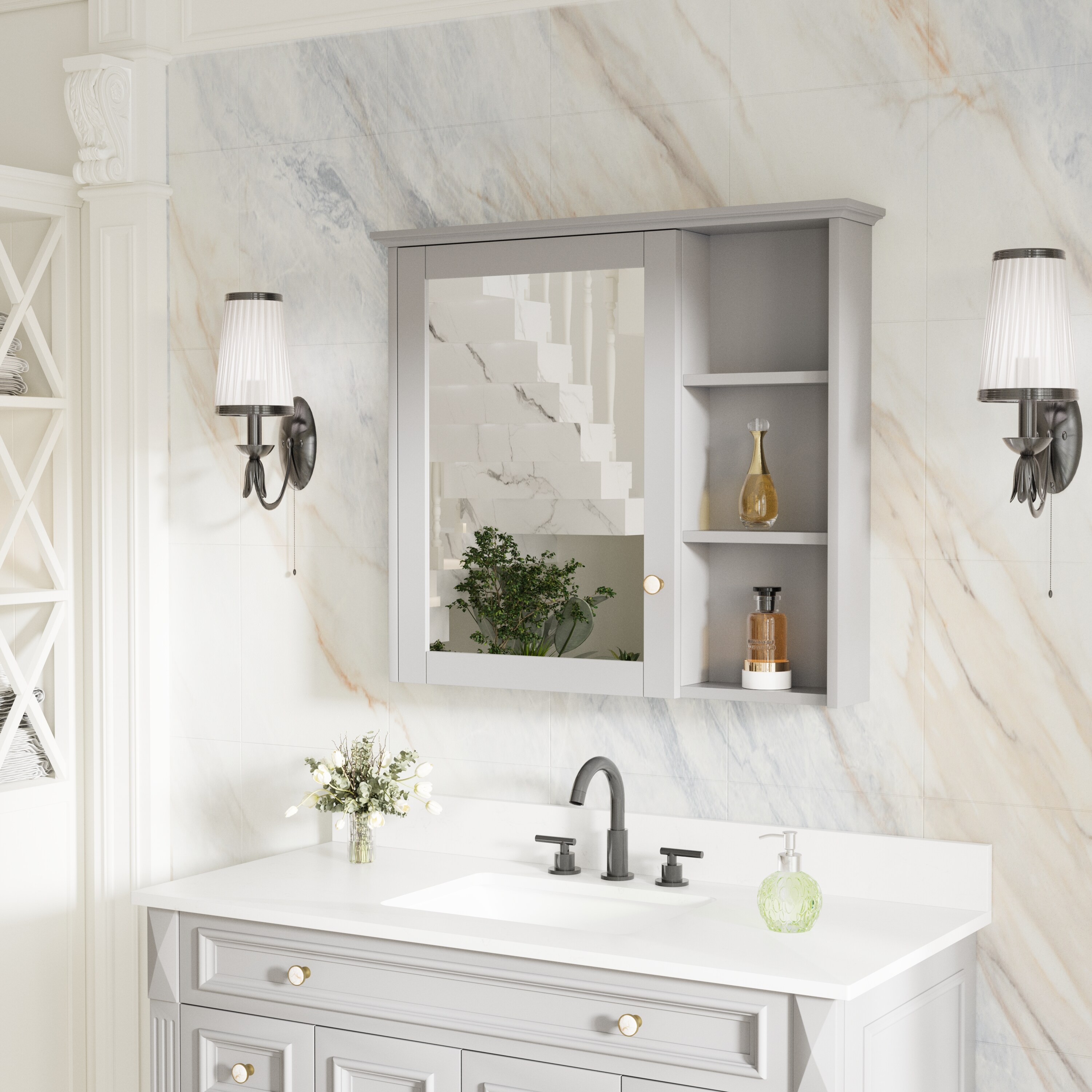Forclover MF03ZC-WD34TG Bathroom-Medicine-Cabinets - View #4