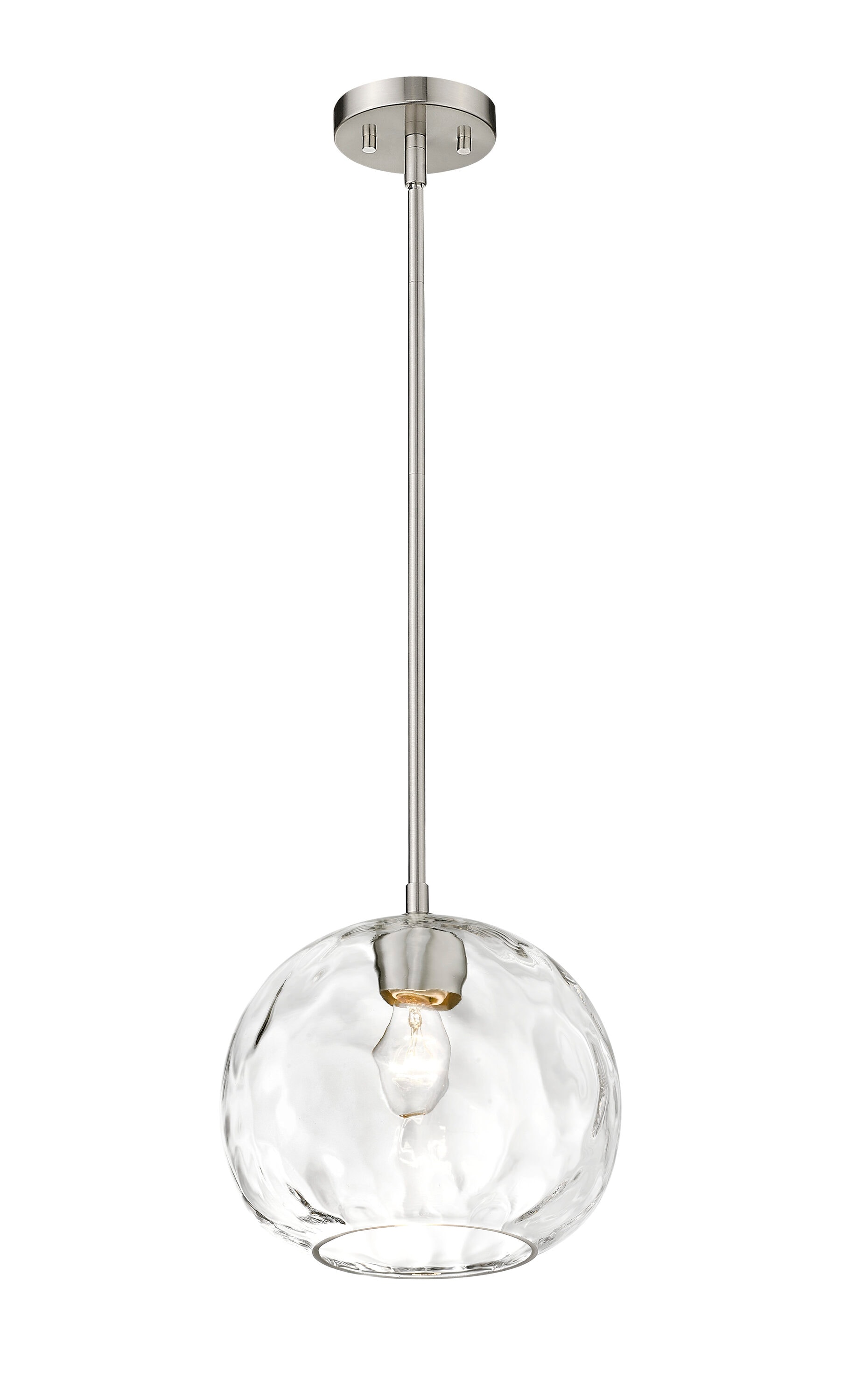 Chloe 10" Clear Glass Pendant Light with Brushed Nickel Finish