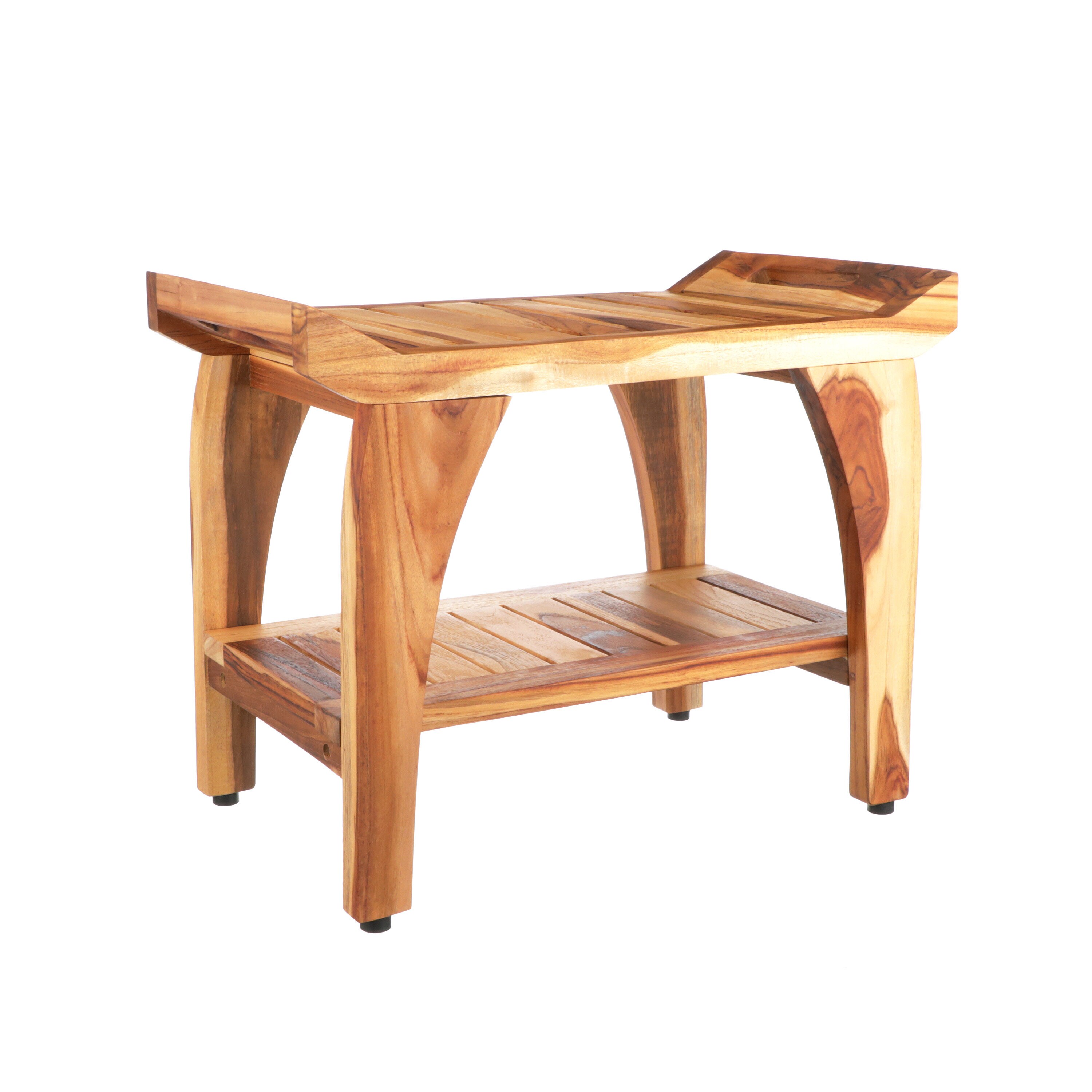 24 Tranquility ED941 Wide Teak Shower Bench with Handles - EcoDecors