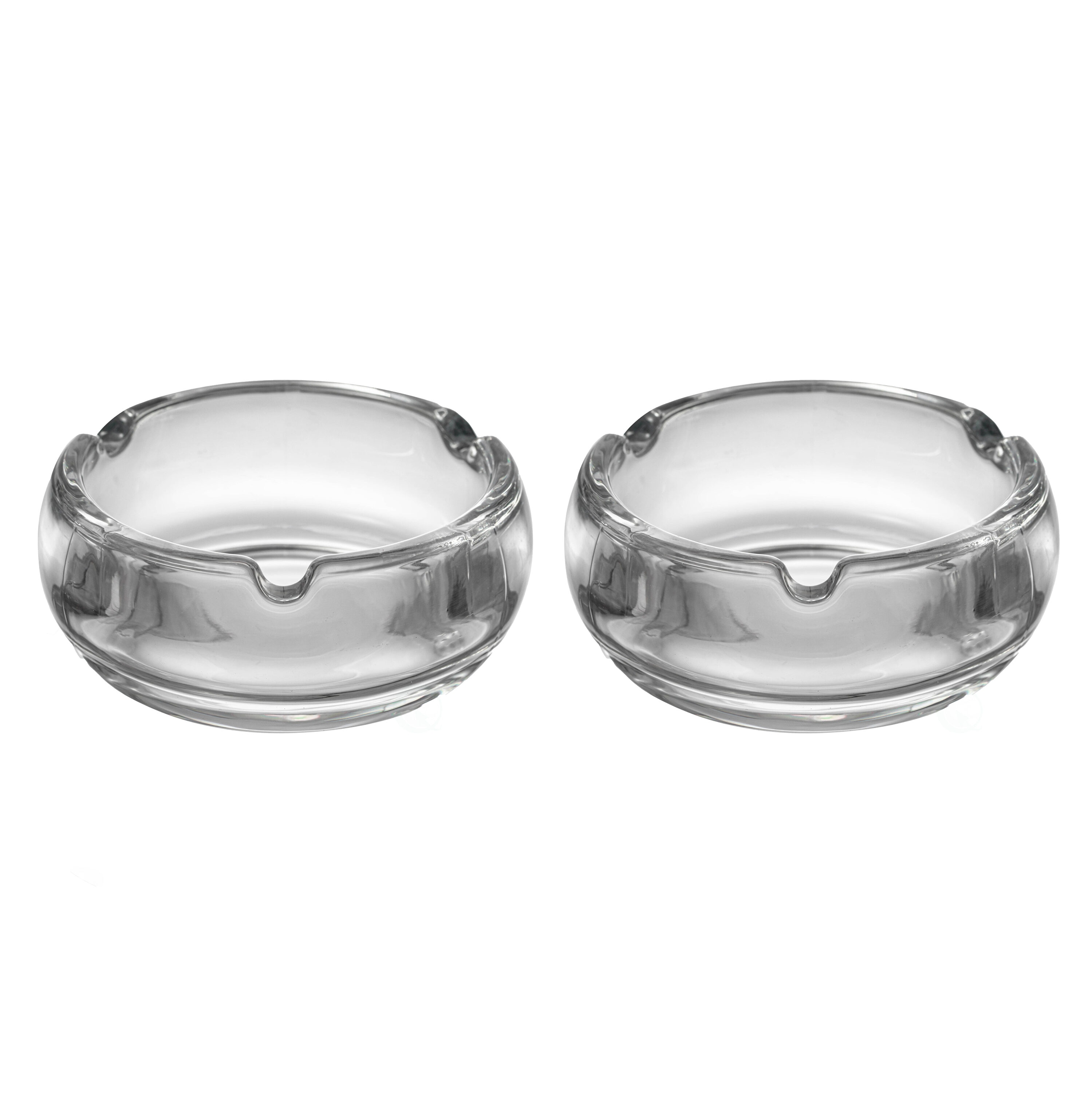 Basicwise QI004716.2 2 -Pack Clear Glass Modern Decorative bowl
