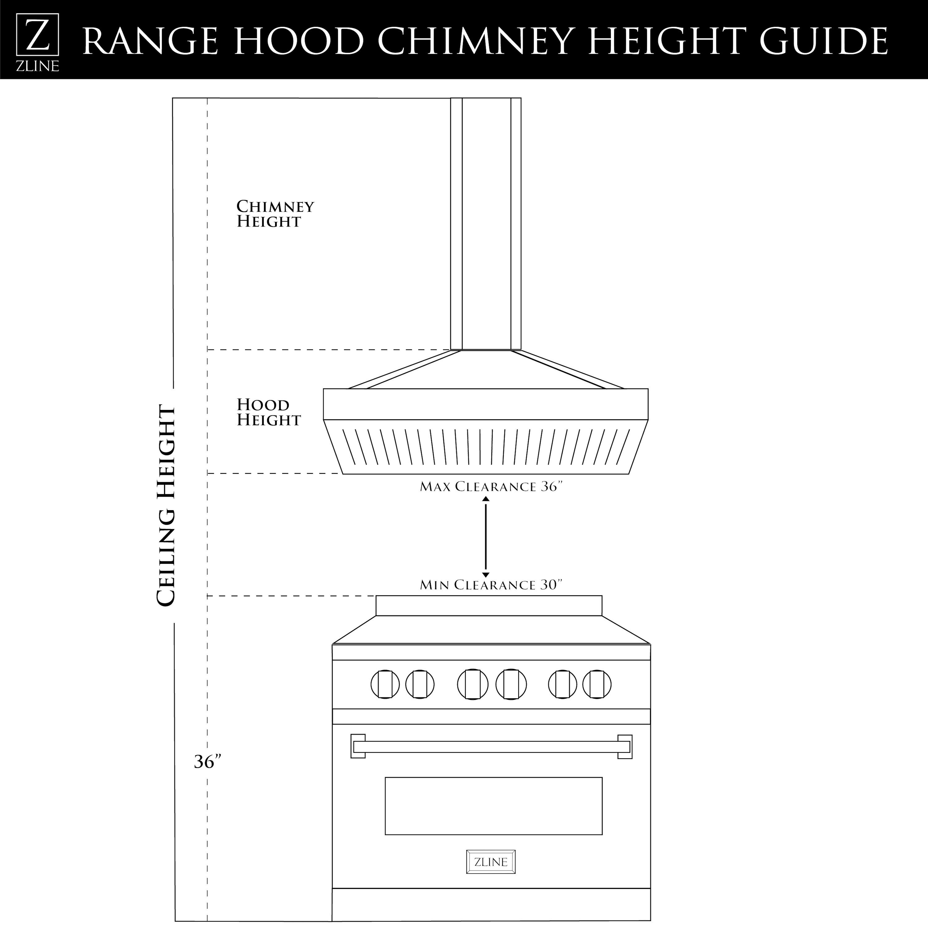 36" Stainless Steel Convertible Wall Mount Range Hood with Charcoal Filter