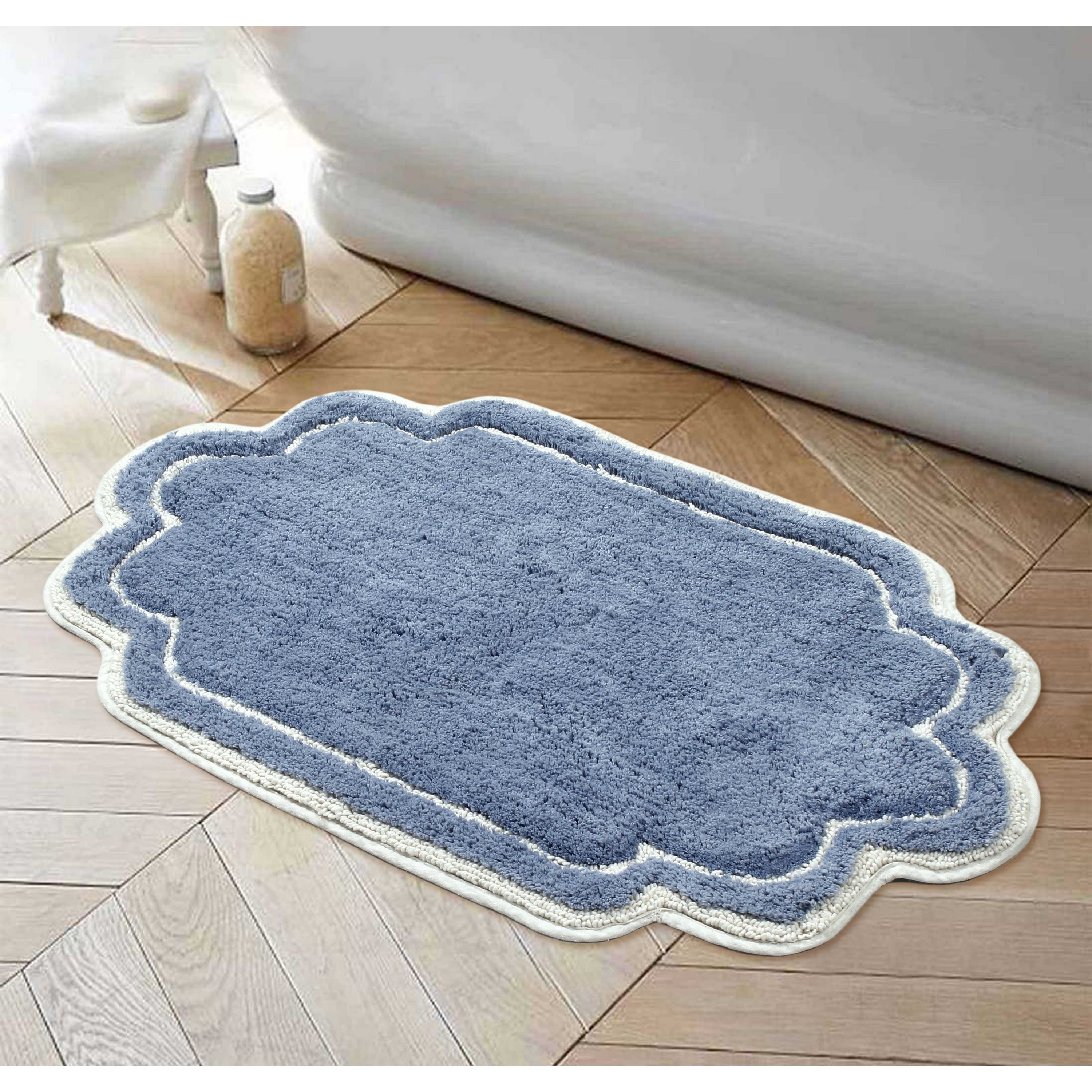 Home Weavers BALL2440BL Allure 24-Inches x 40-Inches Blue Cotton Bath rug