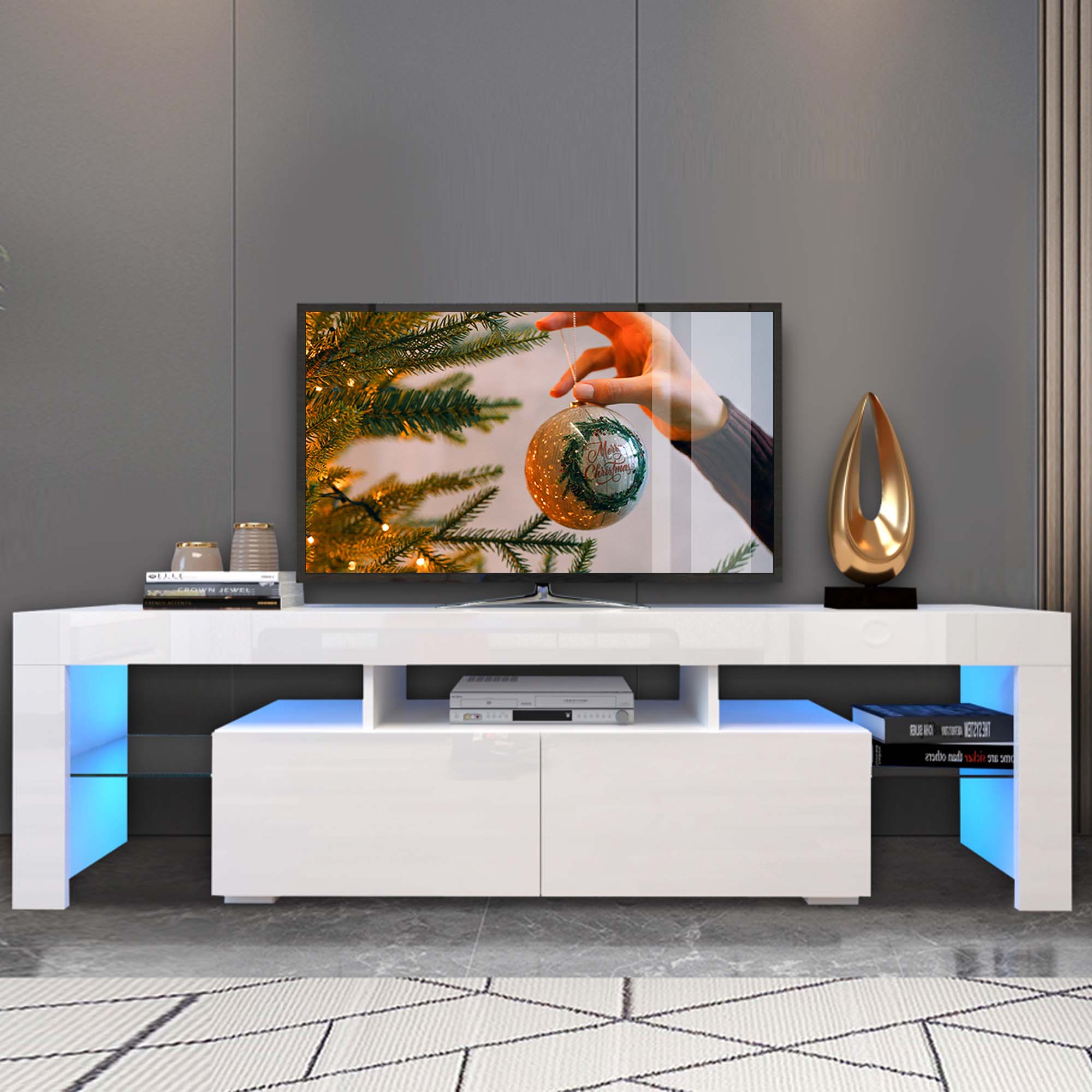 Sunrinx MG67-11-DSG Modern/Contemporary White TV stand Integrated TV Mount ( Accommodates TVs up to 70-in )