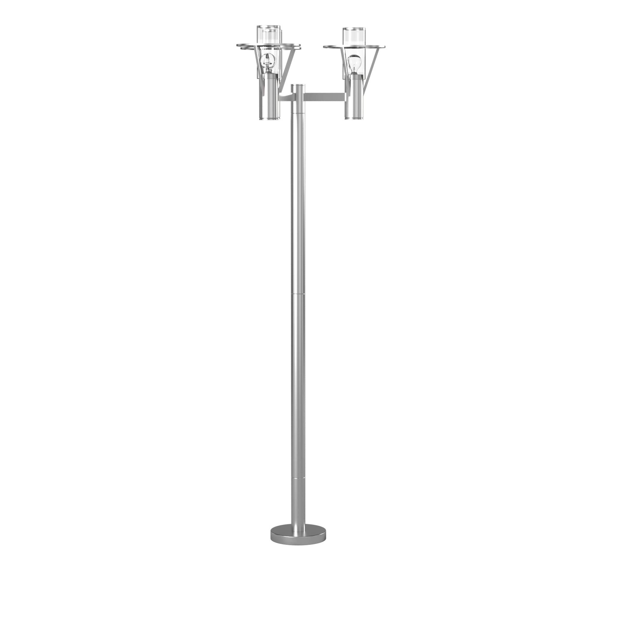 Belfast Modern Stainless Steel 86.75" Outdoor Lamp with Clear Glass