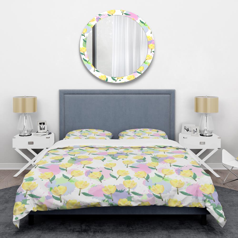 Designart BED24067-T 3-Piece Pink Twin Duvet Cover Set