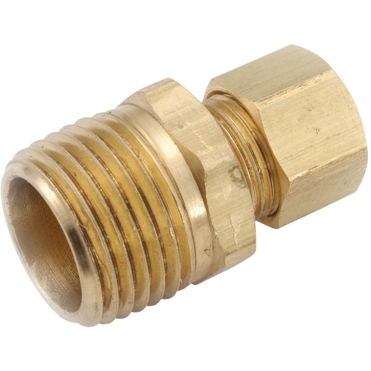 Anderson Metals  Low-Lead Brass Compression Male Union 1/4 in OD x 1/2 in Male Pipe 10-Pack