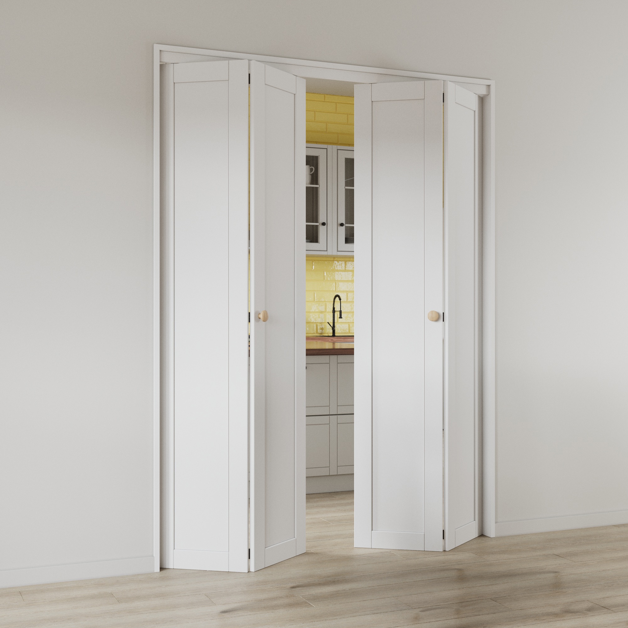 JUJUBON IN-BIWT-BF-XB-3L-60 Bifold-Sliding-Closet-Doors - View #3
