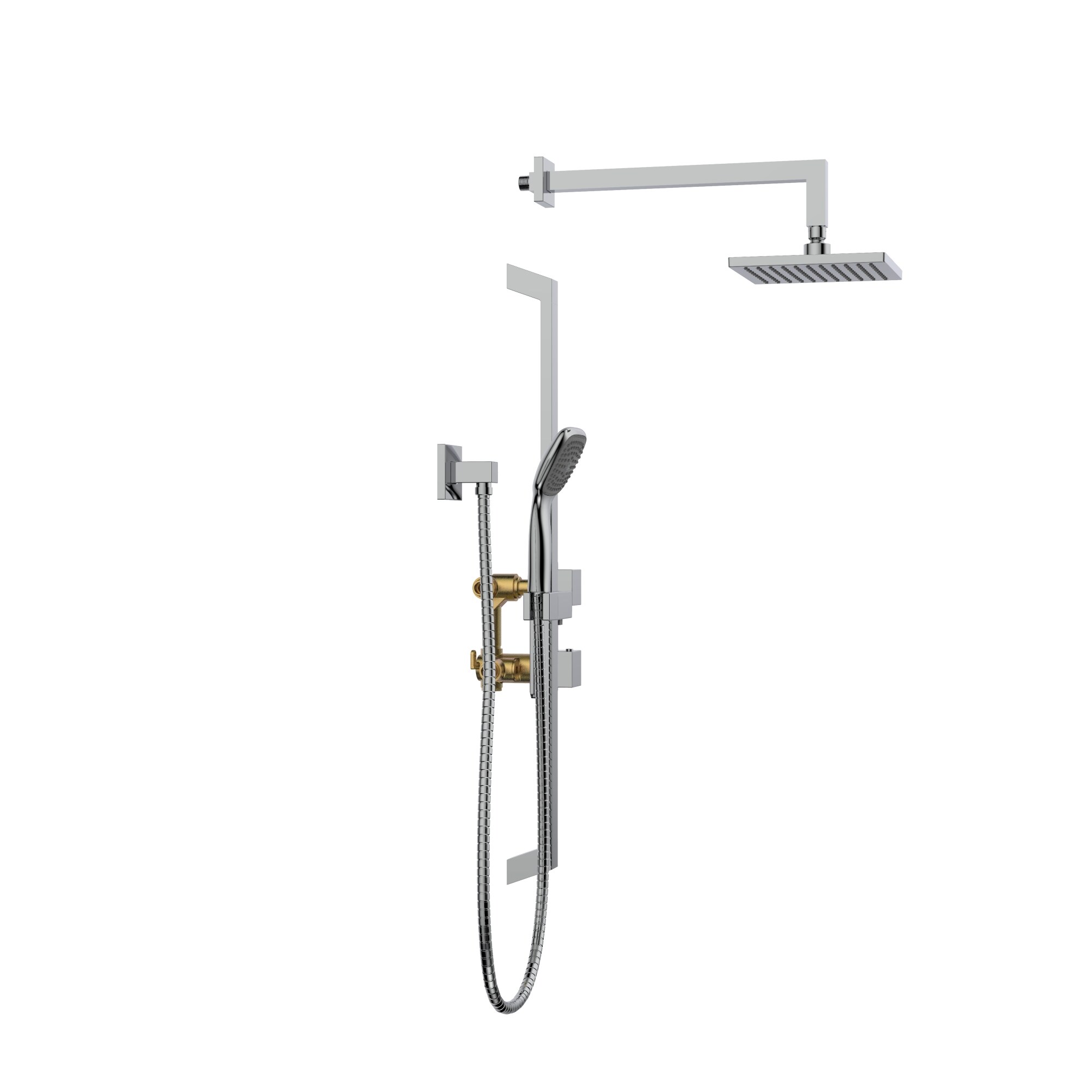 Belanger Quadrato Polished Chrome 2-handle Shower Faucet with 