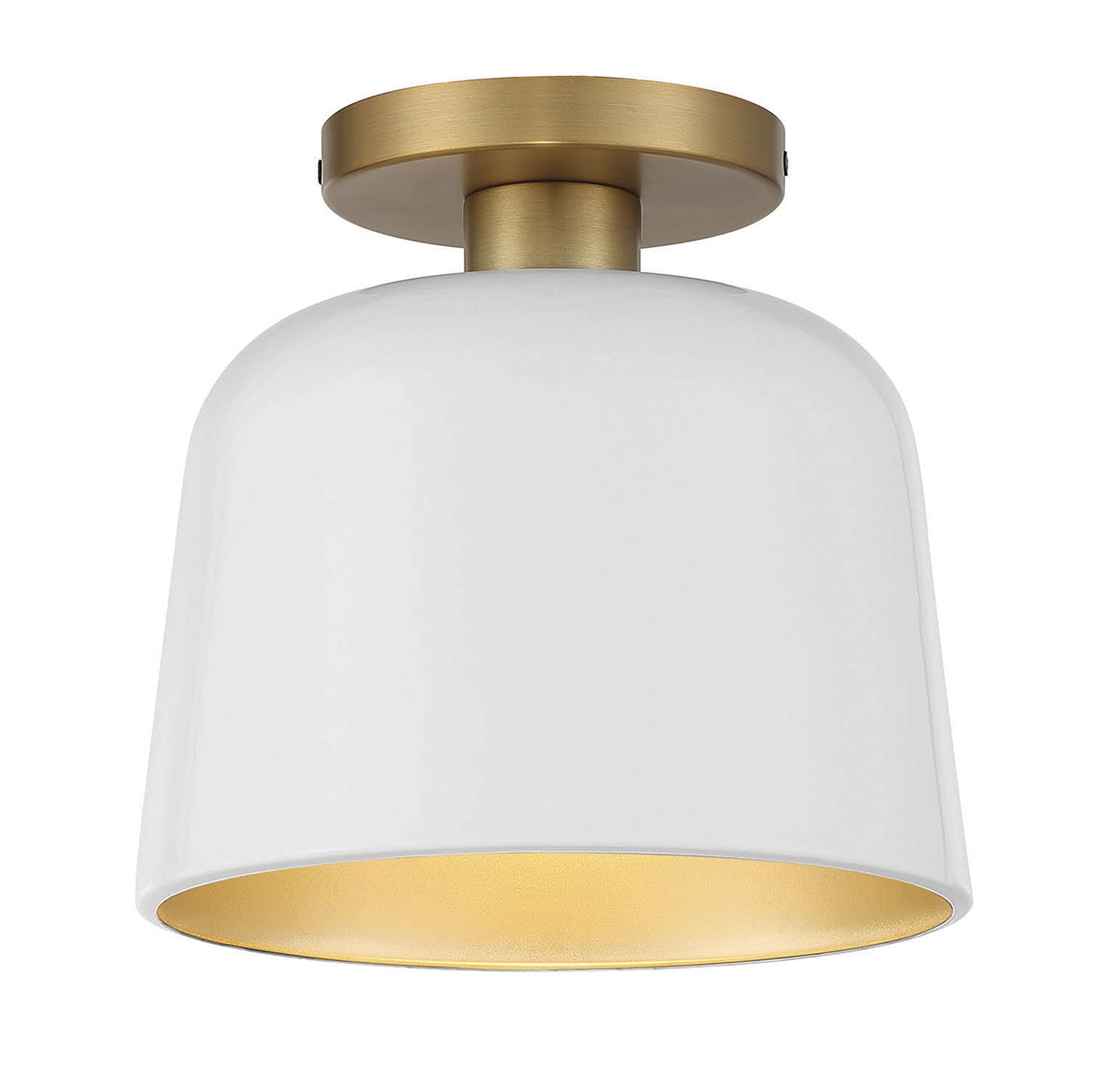 Meridian Lite Trends M60067WHNB Meridian 1 -Light 9-in Multiple finishes White Semi Flush Mount Light
