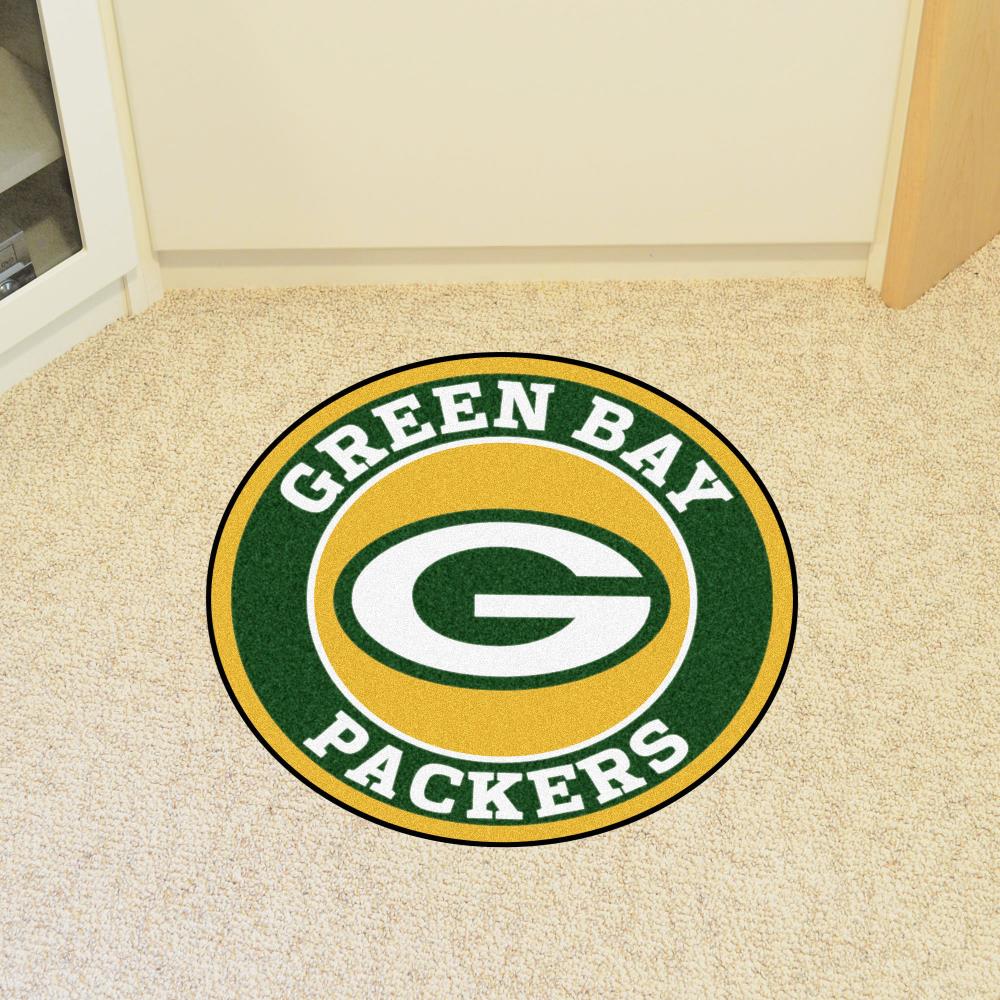 FANMATS NFL Green Bay Packers Green 2 ft. x 2 ft. Round Area Rug