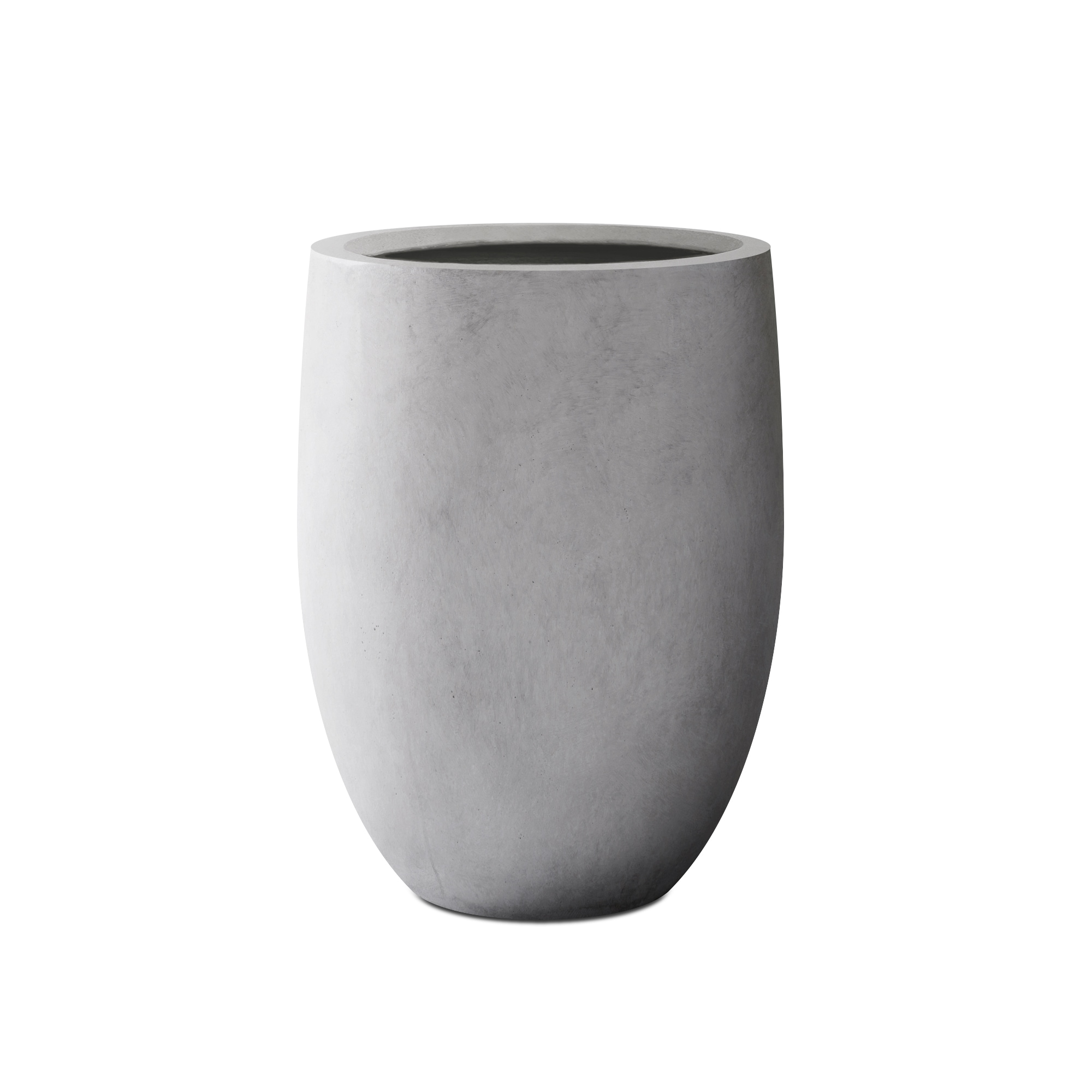 PLANTARA PA0066A-8021 Round 21.7-Inches W Extra Large Gray Concrete Contemporary/Modern Indoor/Outdoor Planter with Drainage Holes