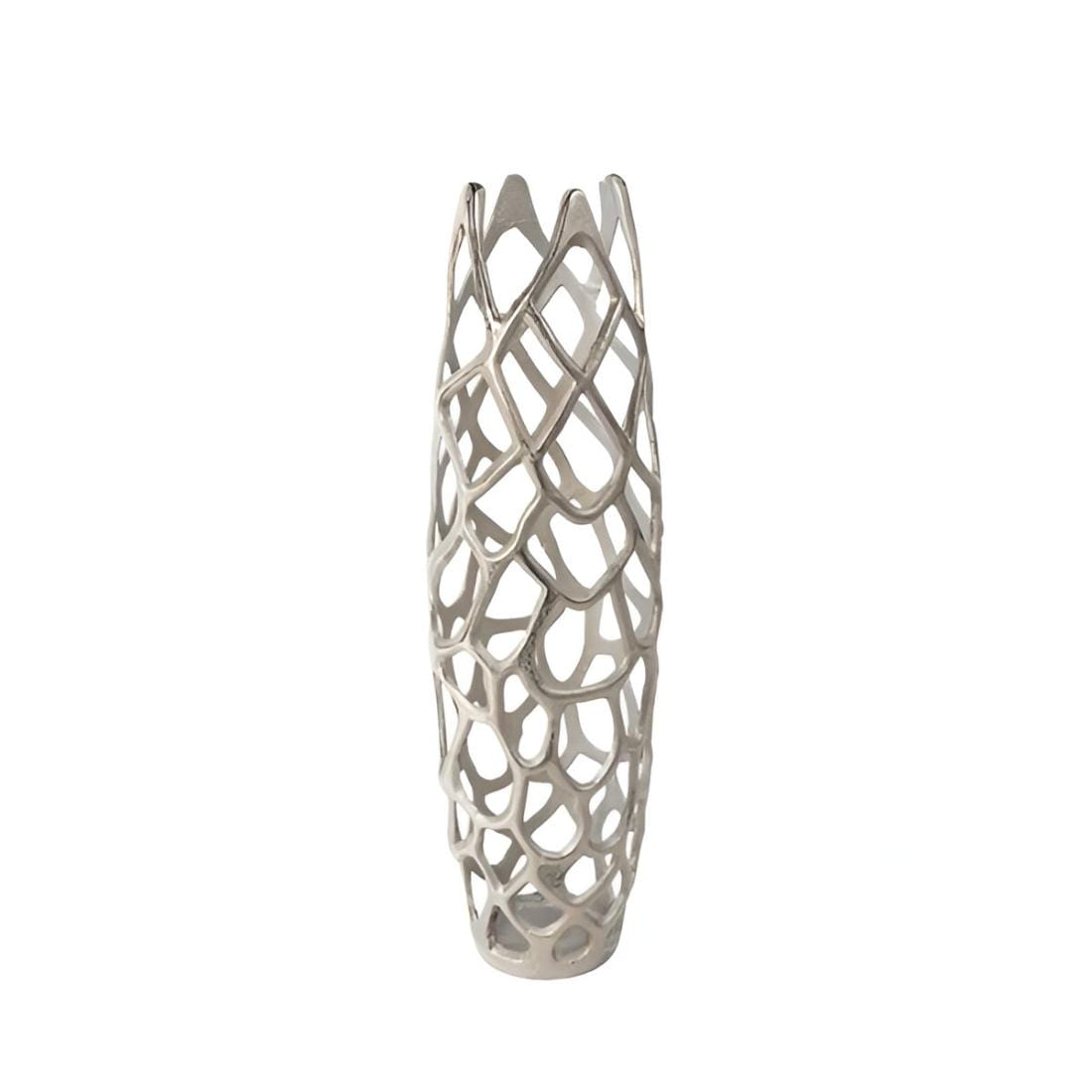 HomeRoots Silver Aluminum Modern Vase