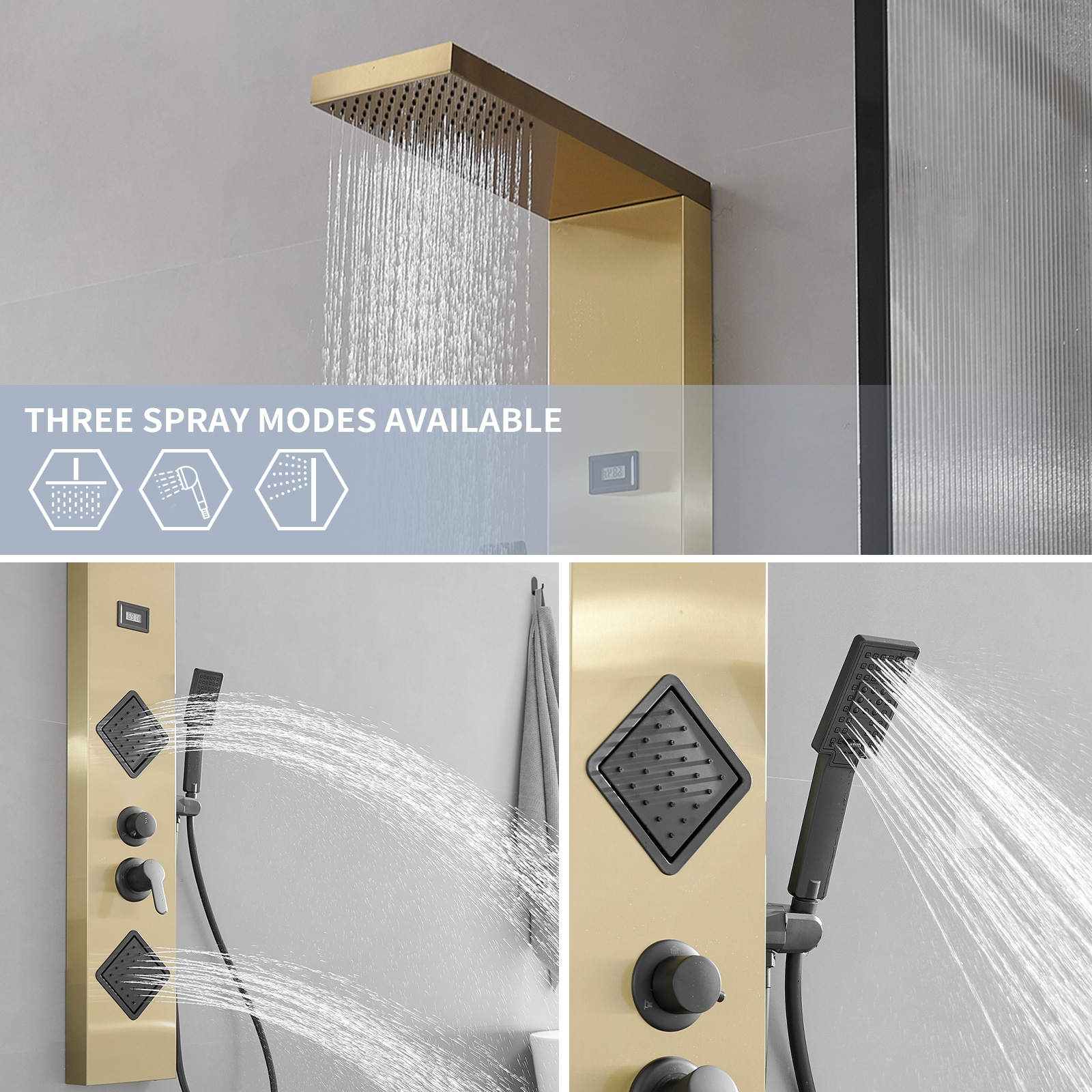 BWE YTP05-BGK Showerhead-Bar-Panels - View #6
