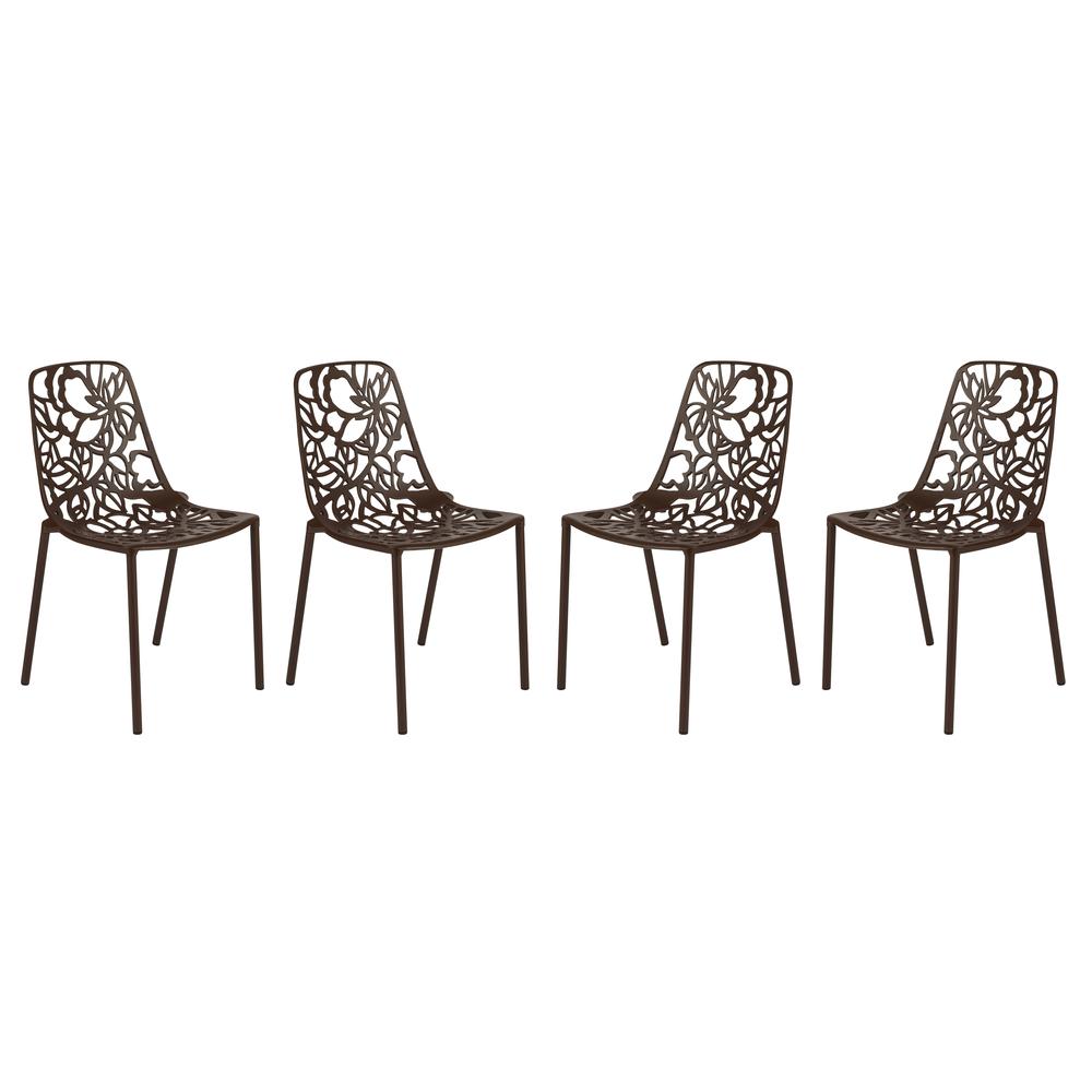 Leisuremod BG3143544 Modern Devon Aluminum Chair Set of 4