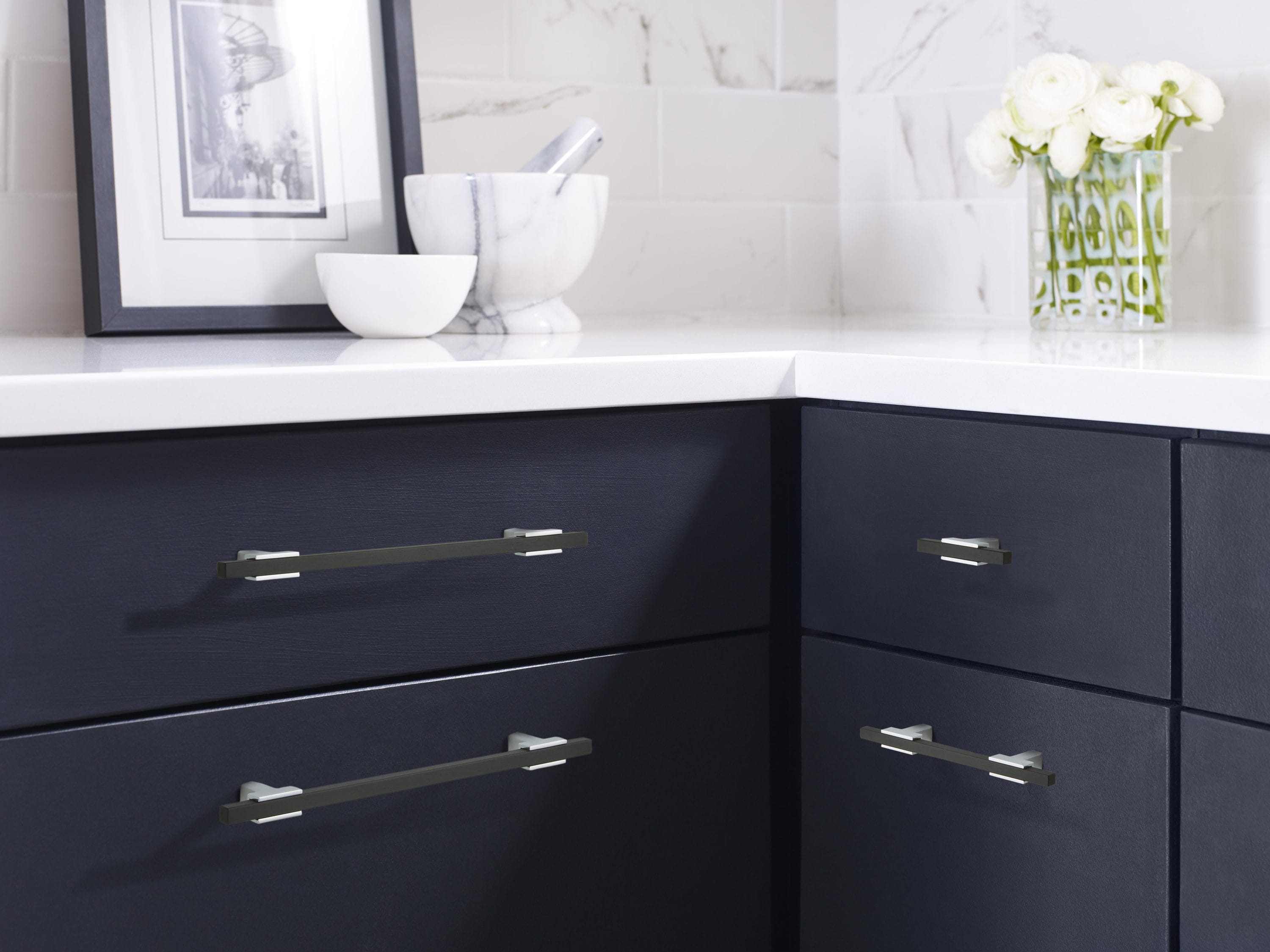 Urbanite 10.25" Matte Black and Chrome Bar Pull