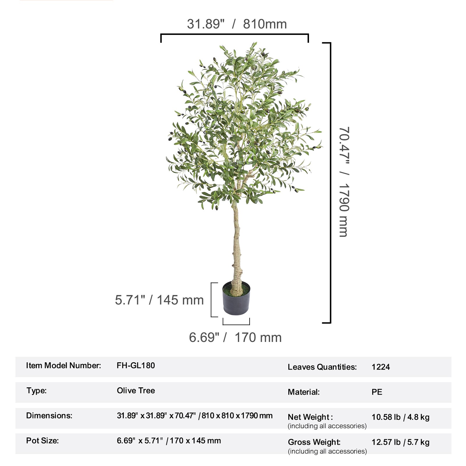 VEVOR SCRZS6FTGLS004188V0 Artificial-Plants-Trees - View #7