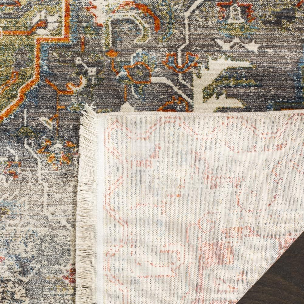 Gray Reversible Synthetic 6' x 9' Rectangular Area Rug