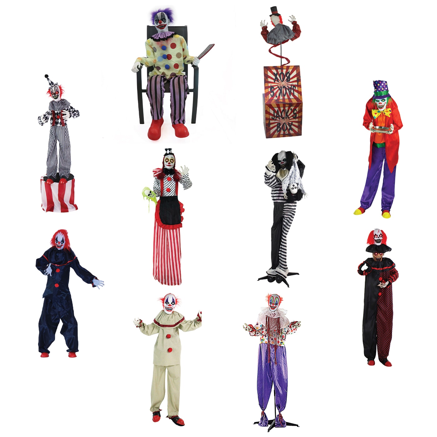 Shop Haunted Hill Farm Halloween Clown Animatronic Decorations at Lowes.com