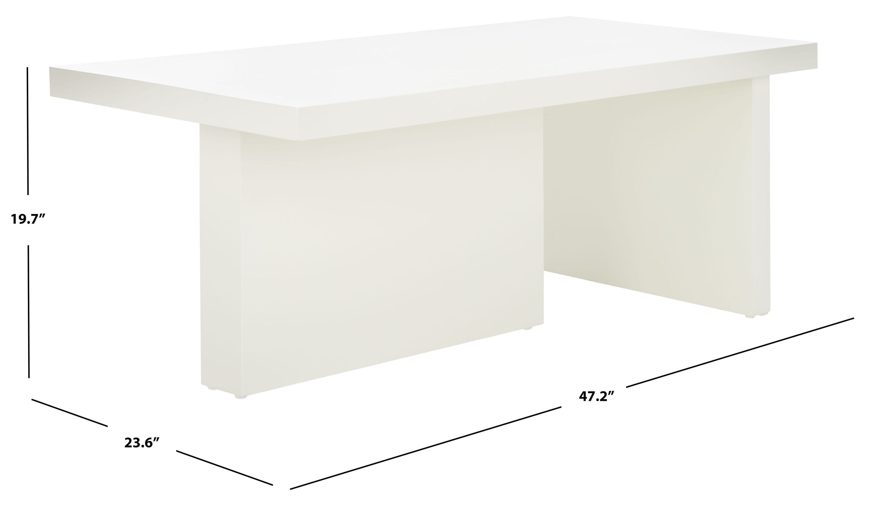 Assana White Rectangular Pinewood Coffee Table