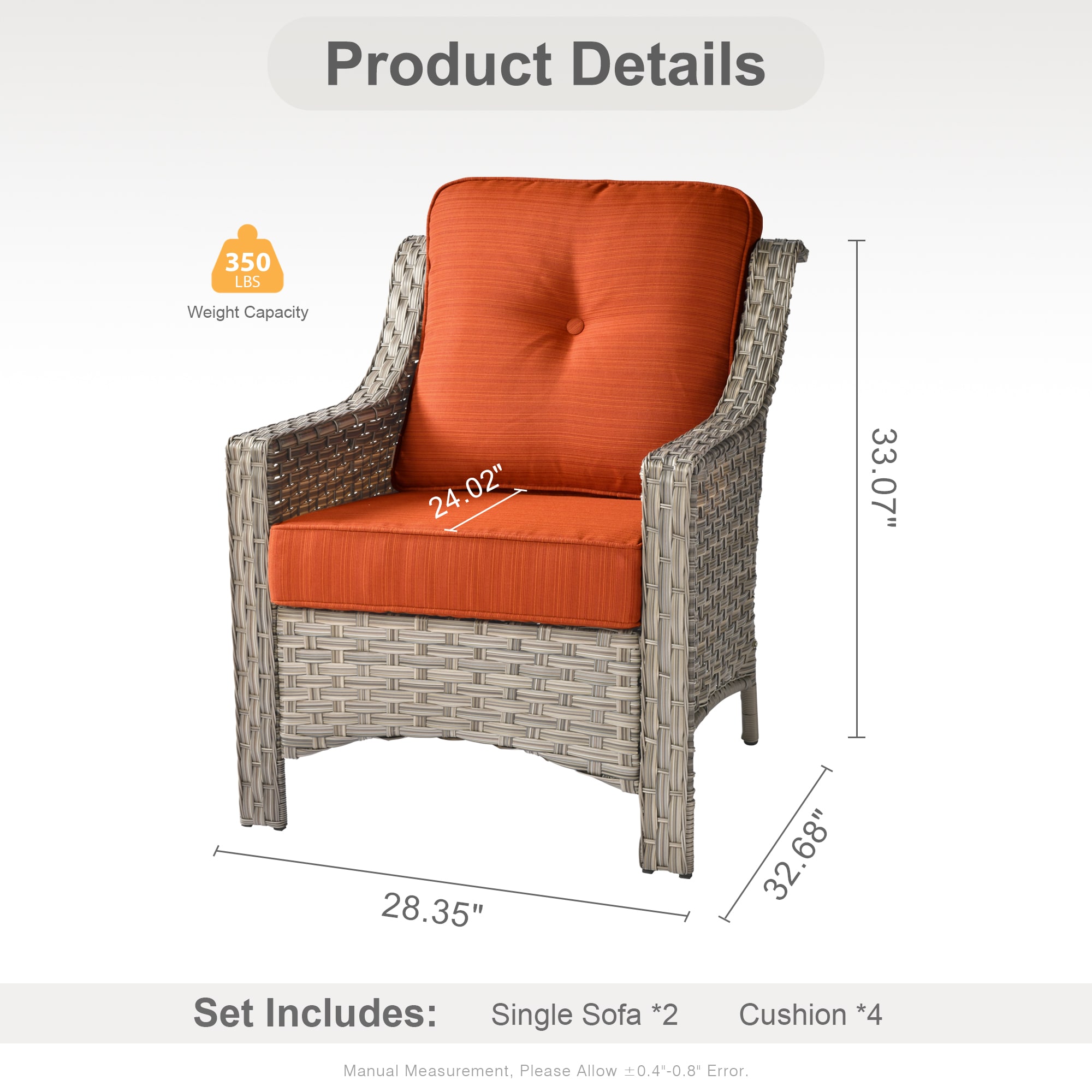 weaxty HMBPAD800-2 Patio-Chairs - View #4