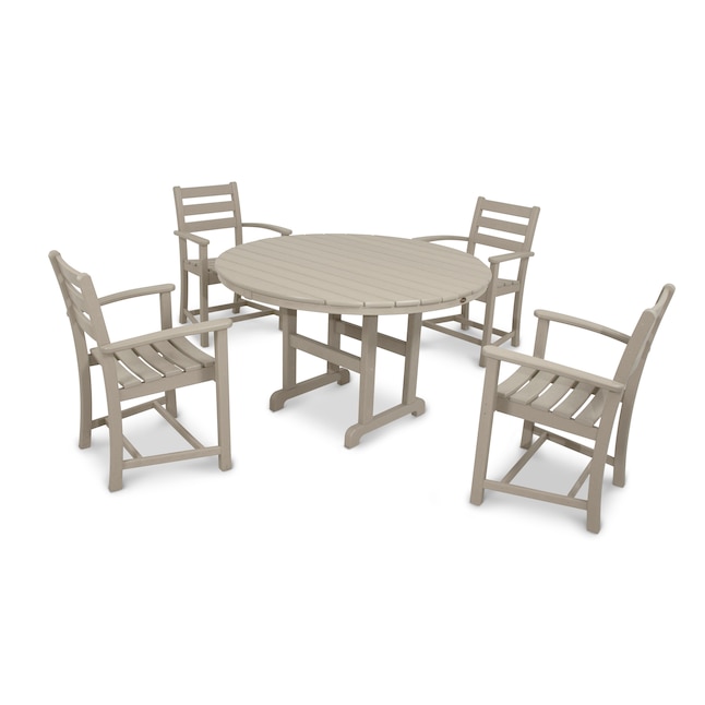 Trex Outdoor Furniture Monterey Bay 5 Tan Patio Dining Set In The Sets Department At Com - Composite Patio Furniture Set