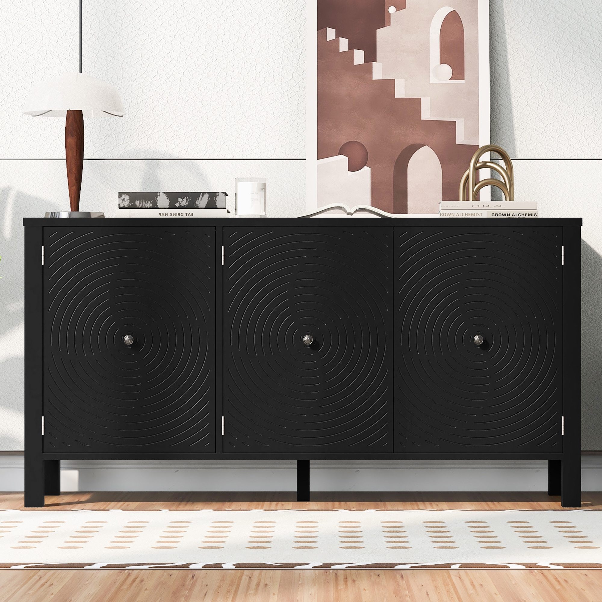 Bella Depot BDS-711P411B Contemporary/Modern Black Sideboard