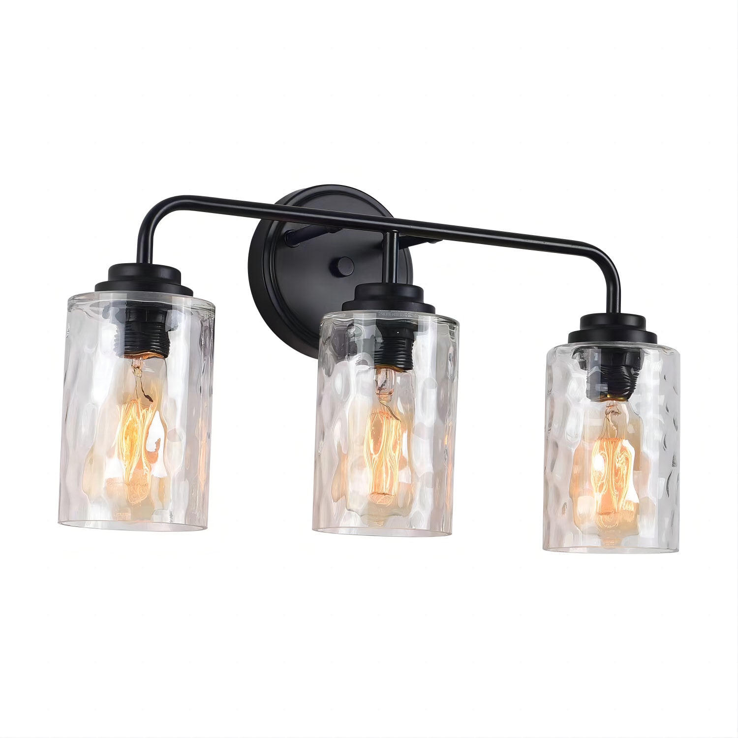 AAZJ PH-P148049 Light Shapes 11-in x 6.3-in Cylinder Black Clear glass Flush mount light shade with 6-in Fitter (Setscrew Fitter)