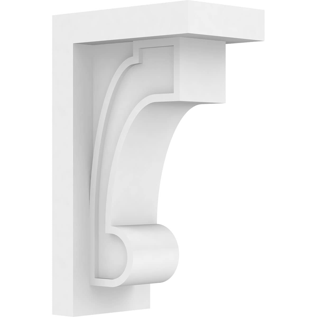 Ekena Millwork CORP05X08X13ALM 5-in x 8-in x 13.375-in Standard alma Unfinished White PVC Paintable Corbel
