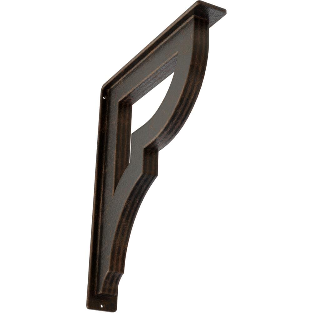 Ekena Millwork BKTM02X12X15TBRABZ Bradford 12-in x 2-in x 15-in Antique bronze Wrought iron Mounting bracket