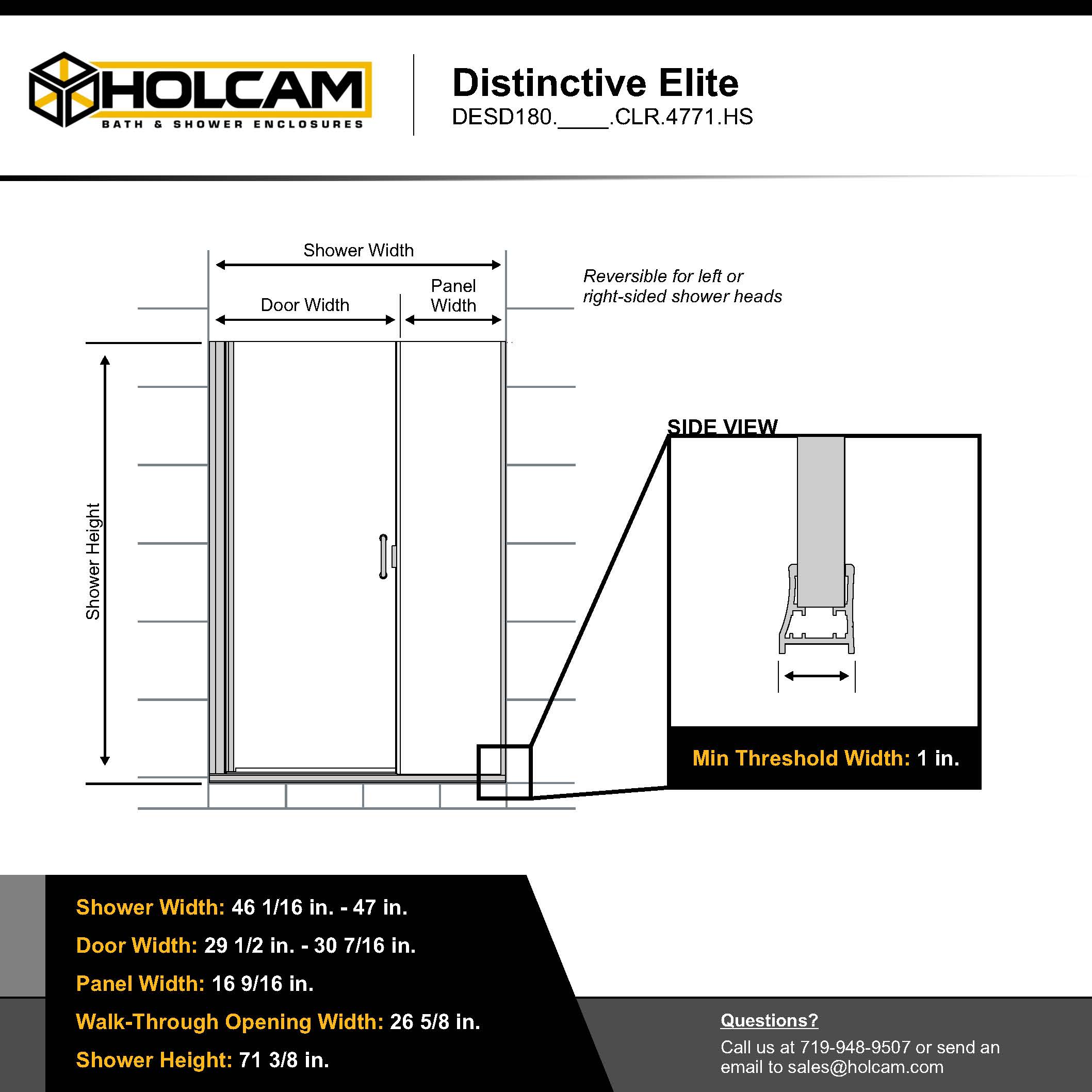 Holcam DESD180BNKCLR4771HS Shower-Doors - View #8