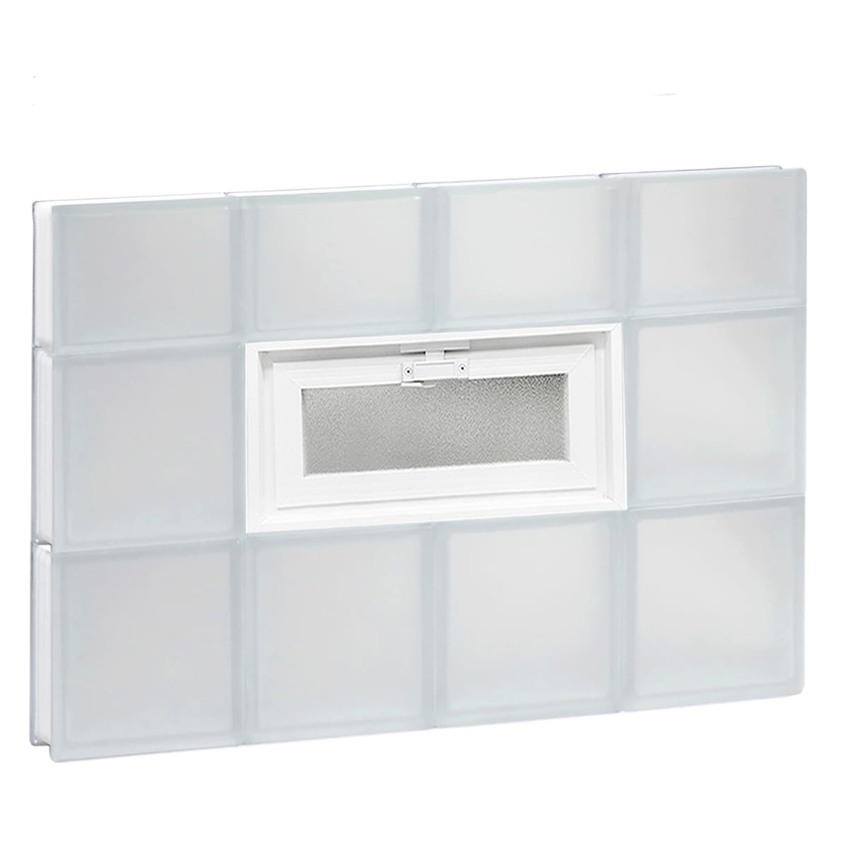 REDI2SET V3222FR Frosted Glass 31-in x 21-1/4-in Frameless Replacement Vented Glass Block Window
