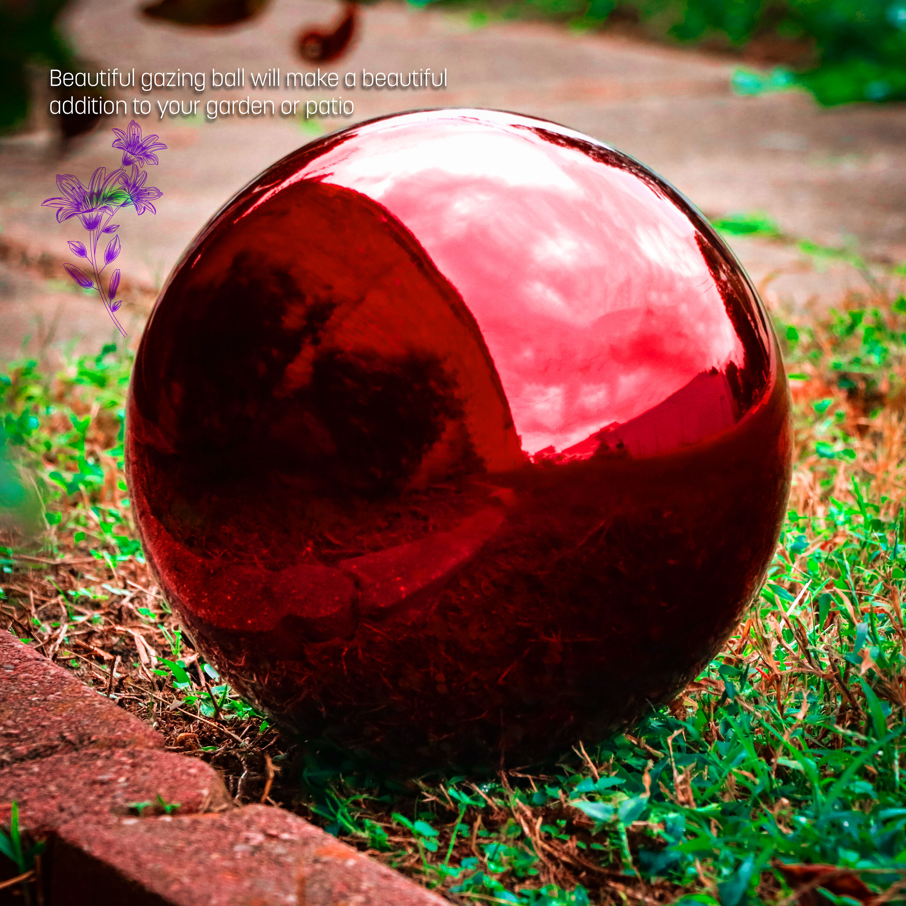 Trademark Innovations BALL-GZNG-RED Gazing-Ball-Stand - View #3