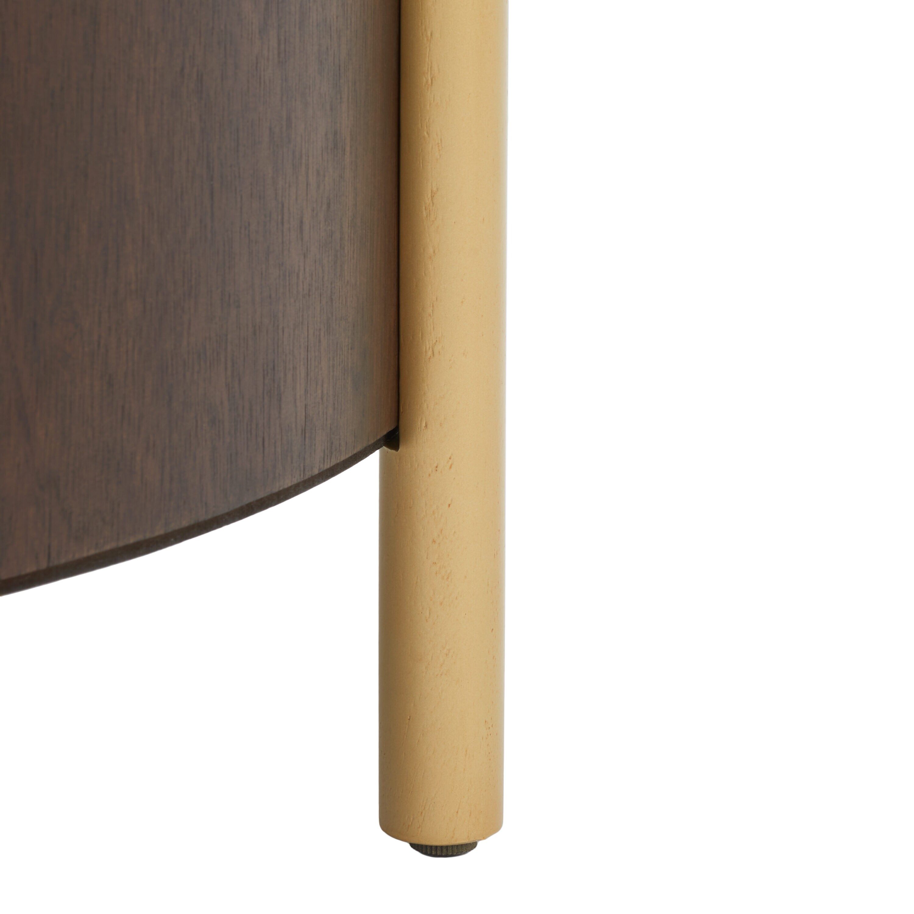 Diangela Round Dark Oak and Gold Coffee Table with Veneer Top
