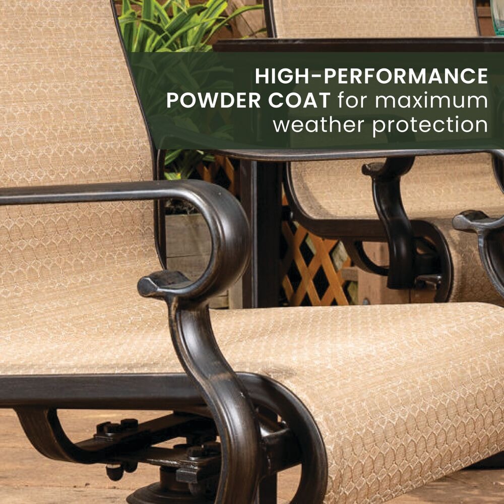 Brigantine 9-Piece Beige and Black Aluminum Outdoor Dining Set