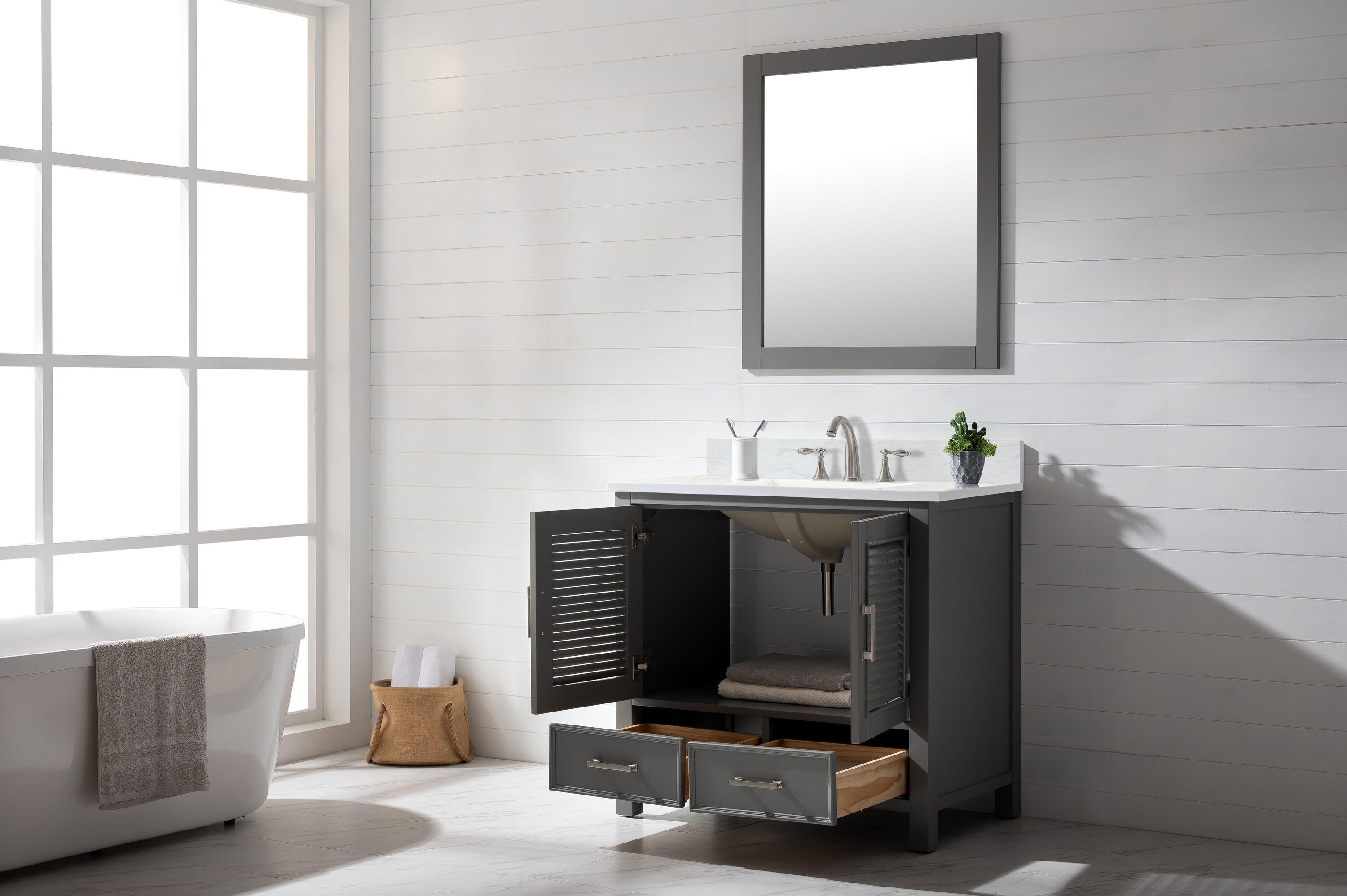 Design Element ES-36-GY Bath-Vanity-Combo - View #4